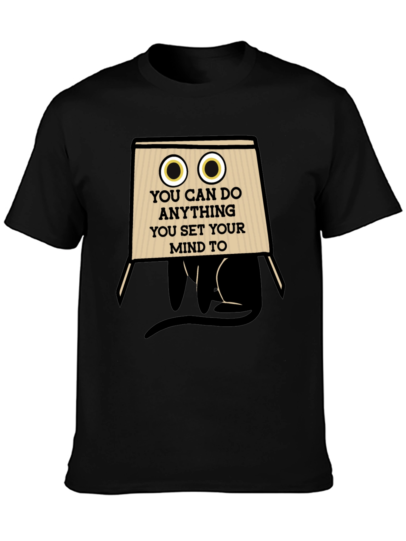 Motivational Cat Cardboard Box T-Shirt