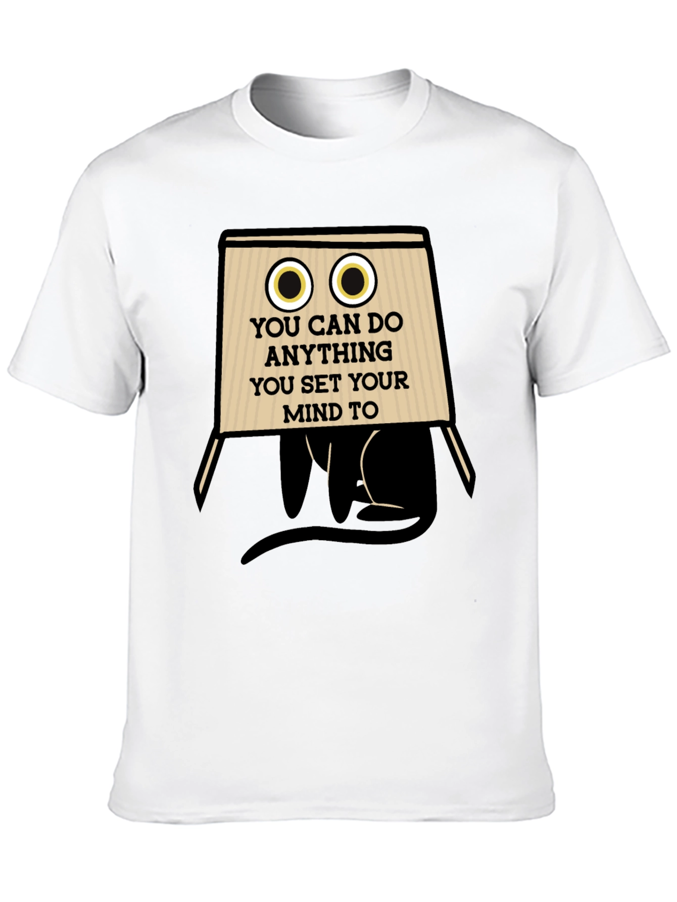 Motivational Cat Cardboard Box T-Shirt