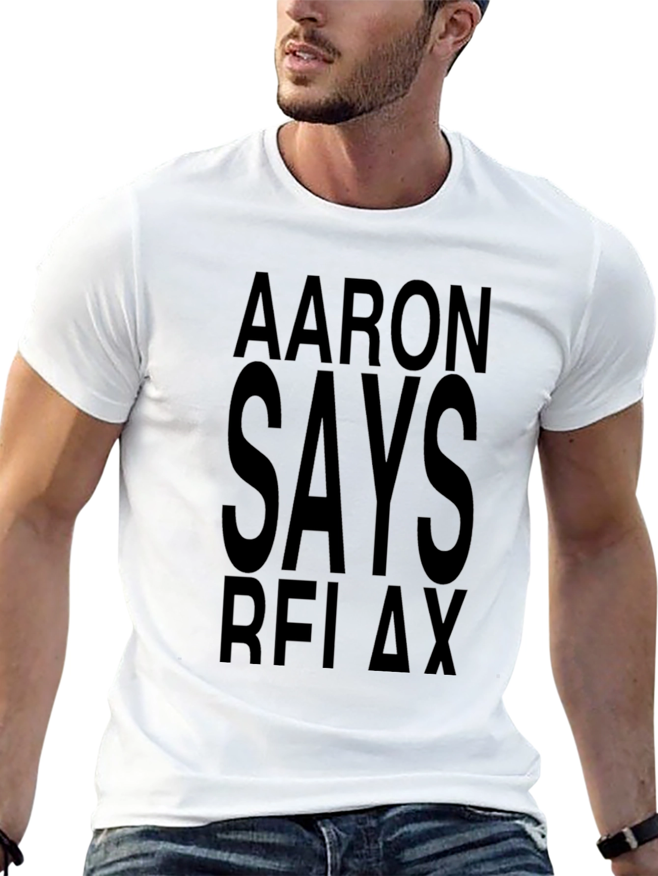 Aaron Says Relax Black T-Shirt
