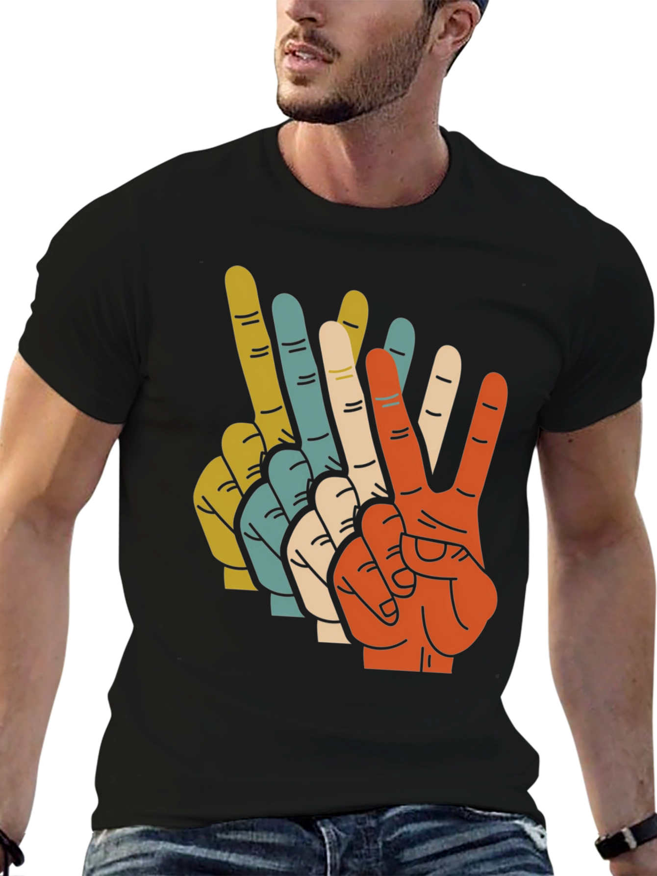 Retro Peace Sign Graphic T-Shirt