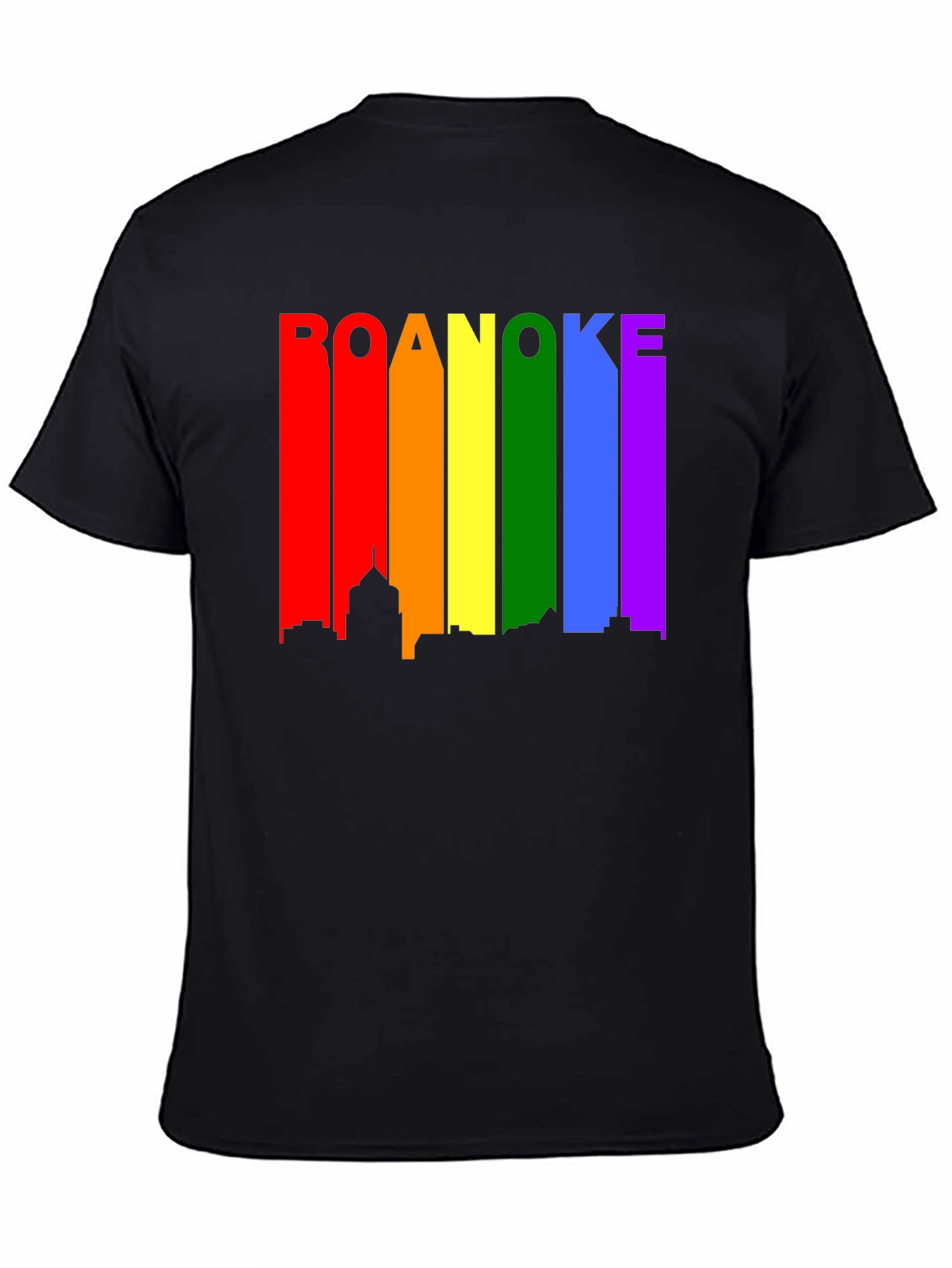 Roanoke Pride T-Shirt - Rainbow Skyline