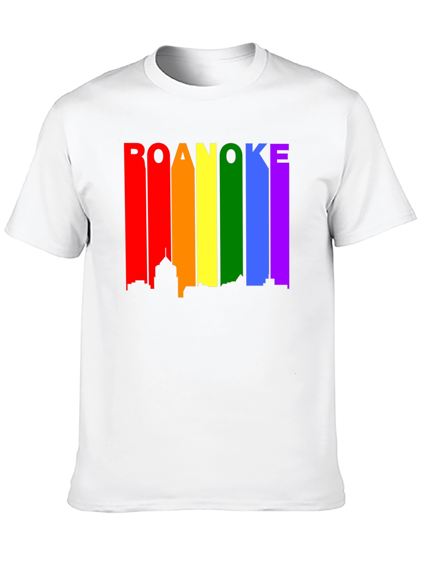 Roanoke Pride T-Shirt - Rainbow Skyline