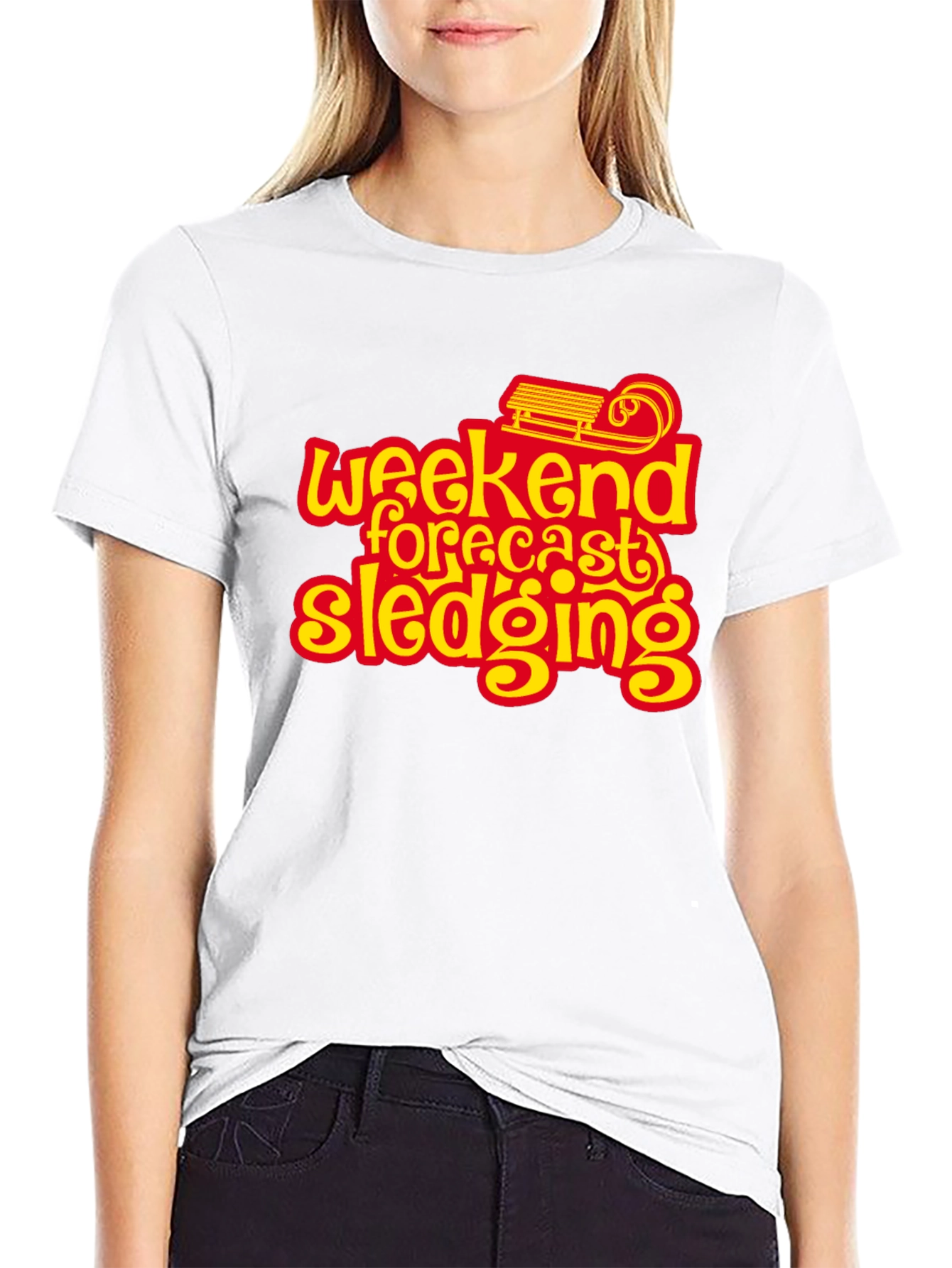Weekend Forecast Sledging Graphic Tee
