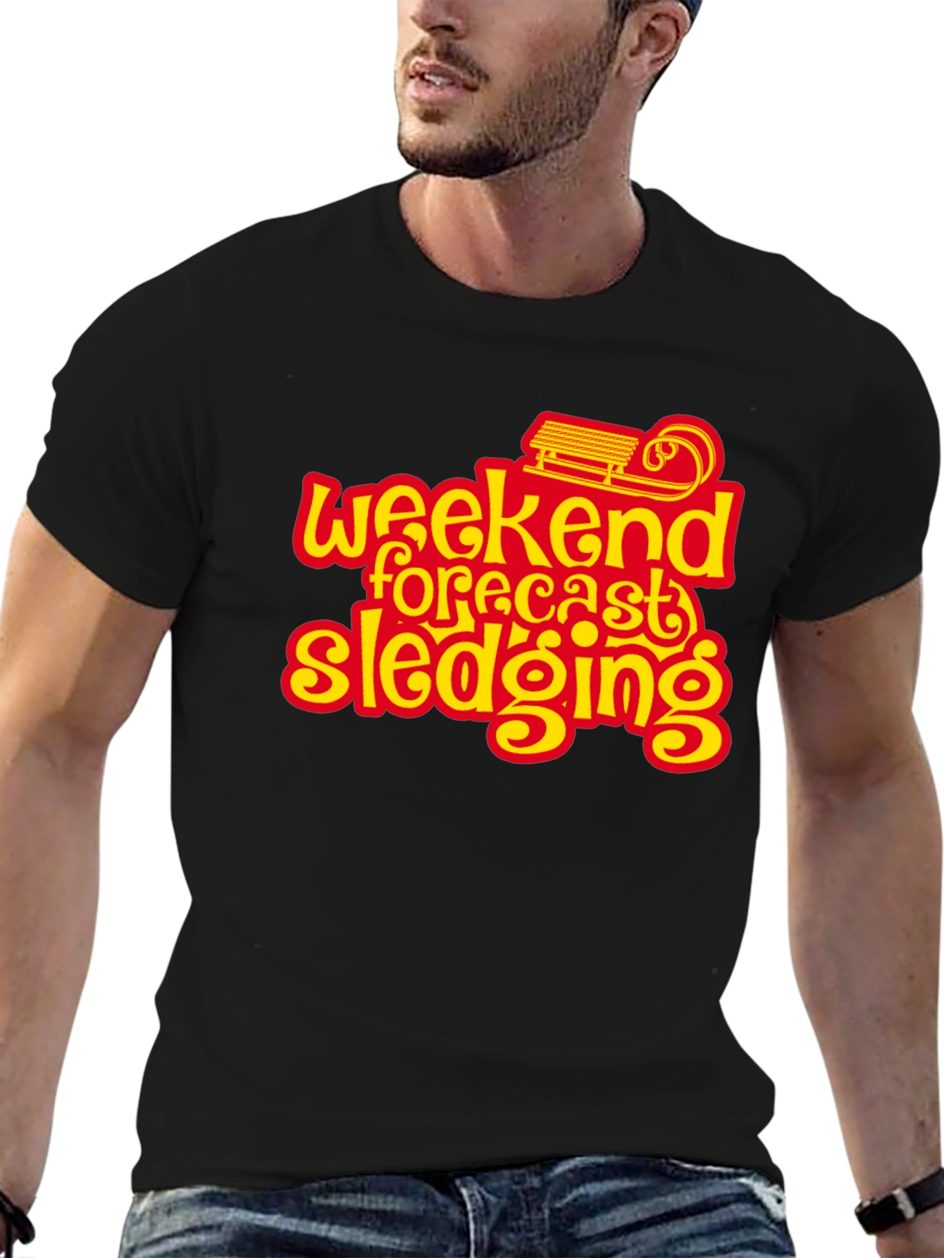 Weekend Forecast Sledging Graphic Tee