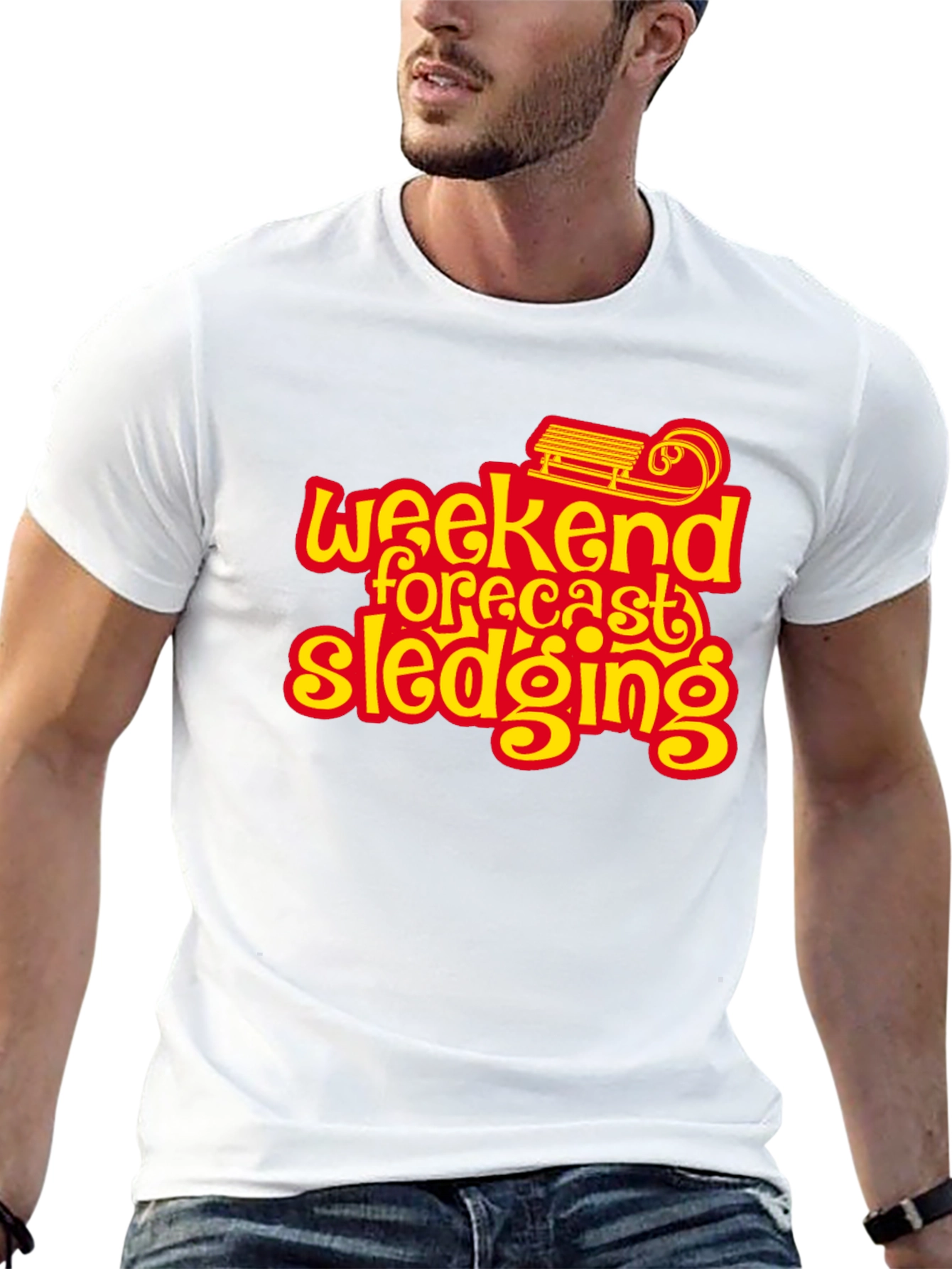 Weekend Forecast Sledging Graphic Tee