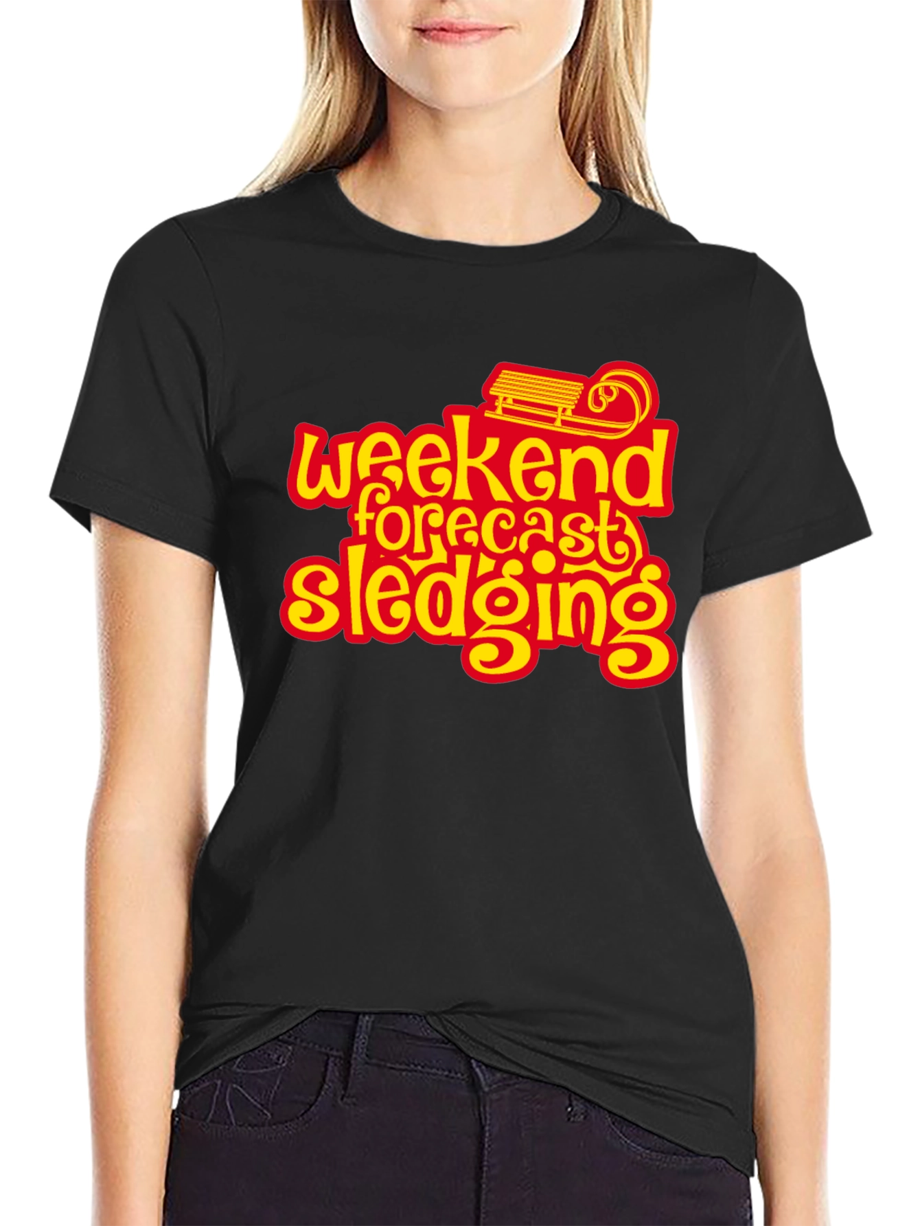 Weekend Forecast Sledging Graphic Tee
