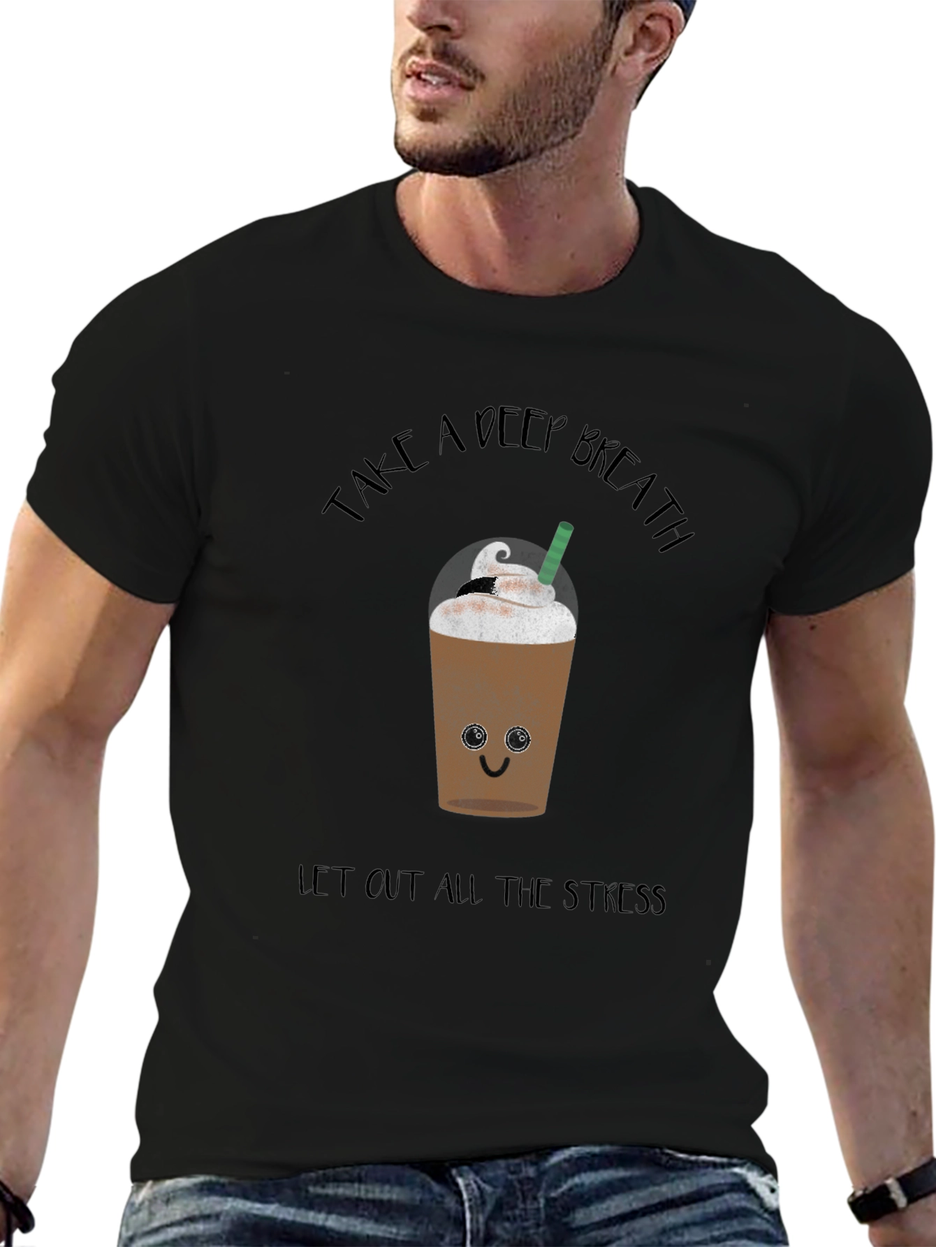 Deep Breath Coffee Graphic Tee - Relaxed Fit