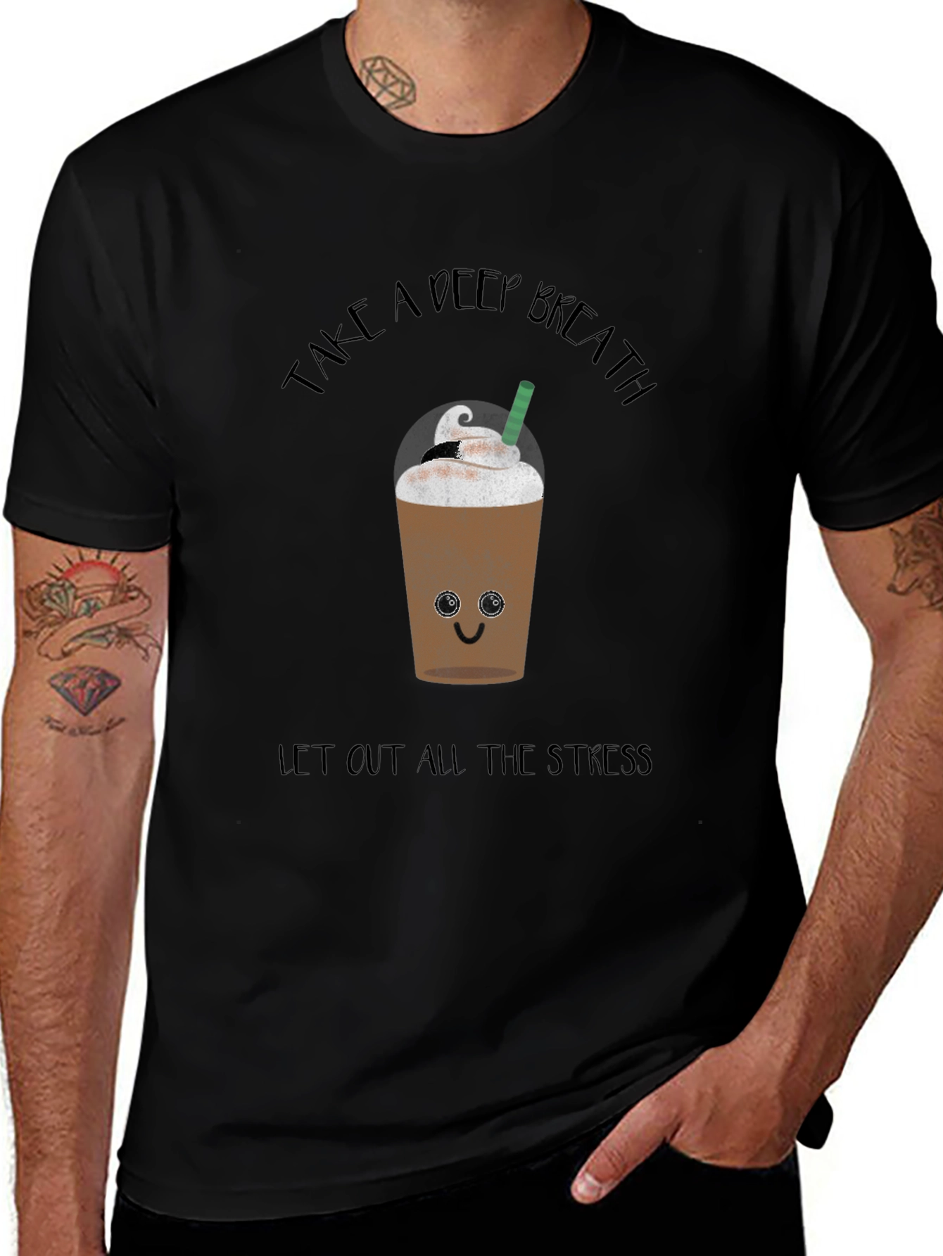 Deep Breath Coffee Graphic Tee - Relaxed Fit