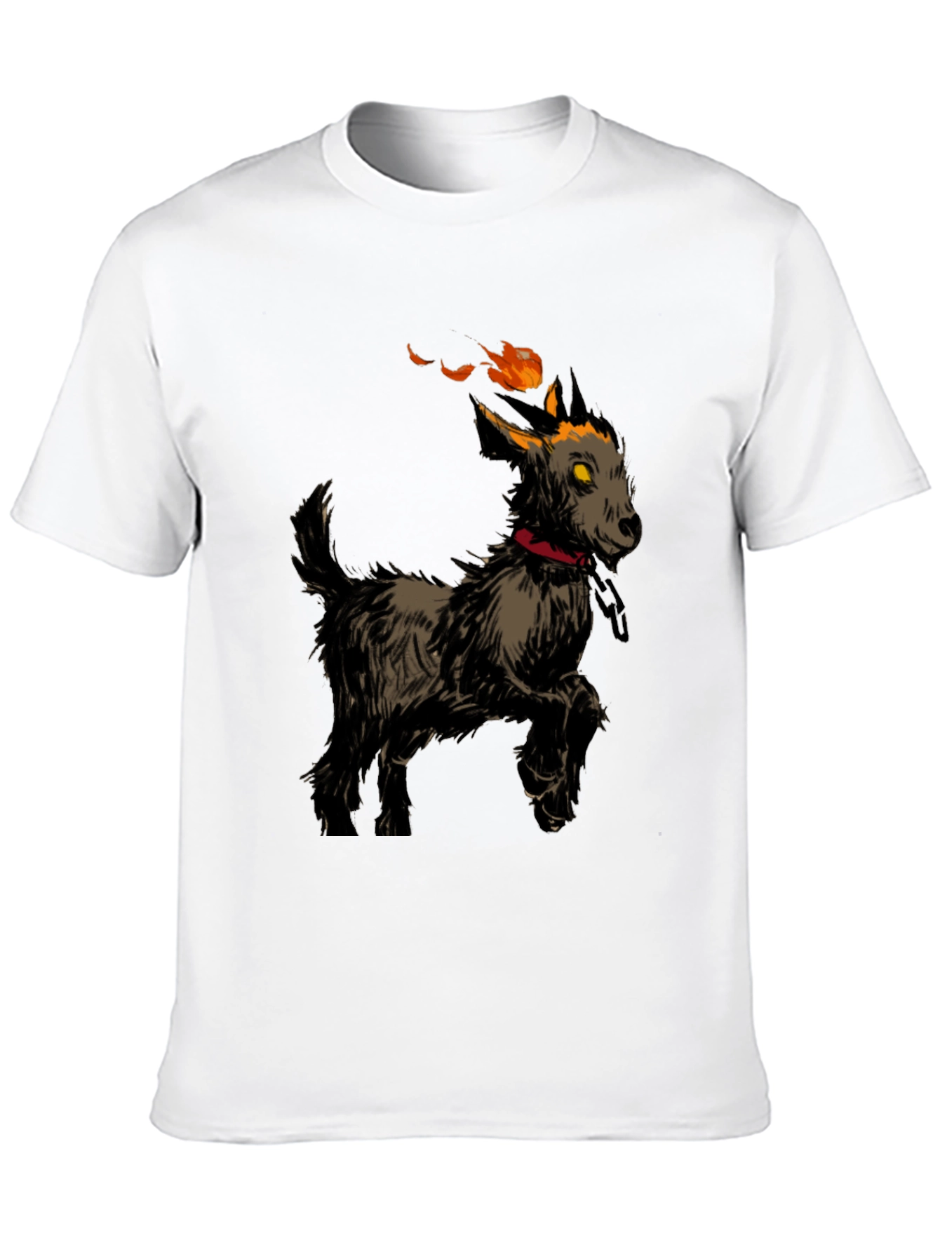 Fiery Goat Graphic Tee - Black Cotton