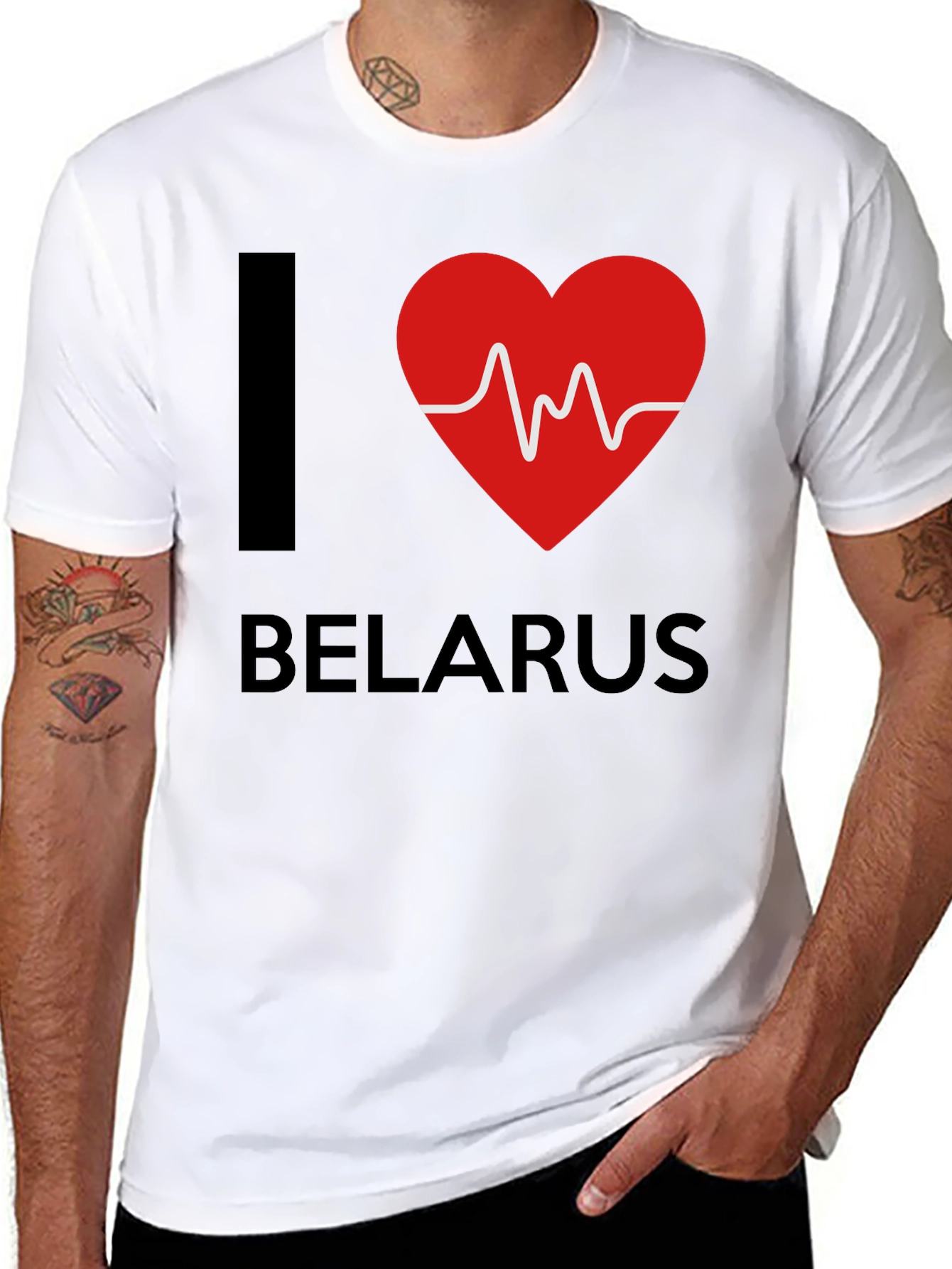 I Love Belarus T-Shirt - Heartbeat Graphic