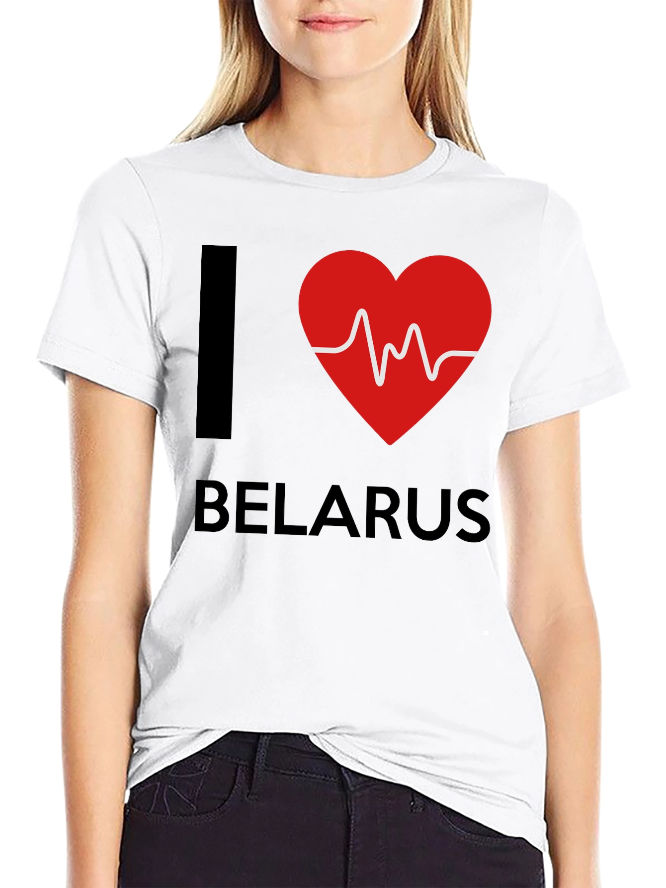 I Love Belarus T-Shirt - Heartbeat Graphic