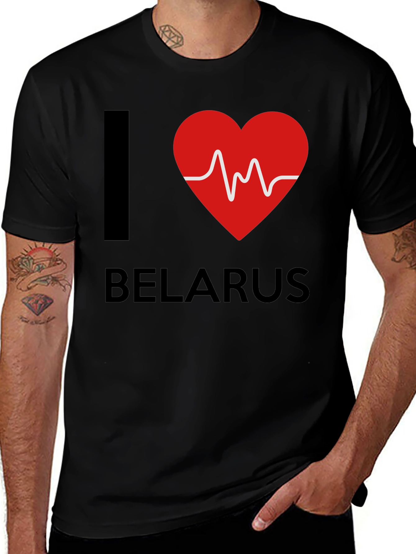 I Love Belarus T-Shirt - Heartbeat Graphic