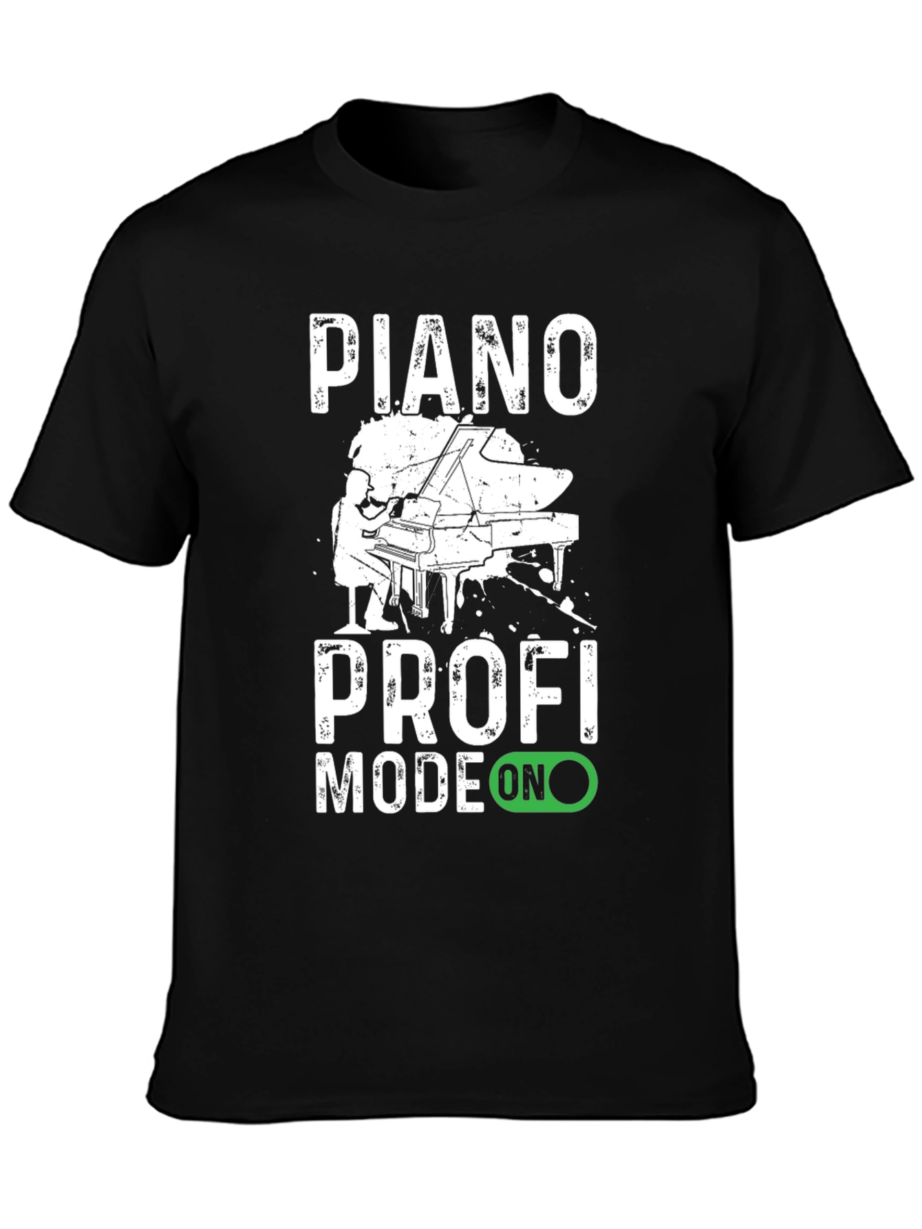 Piano Profi Mode On Black T-Shirt