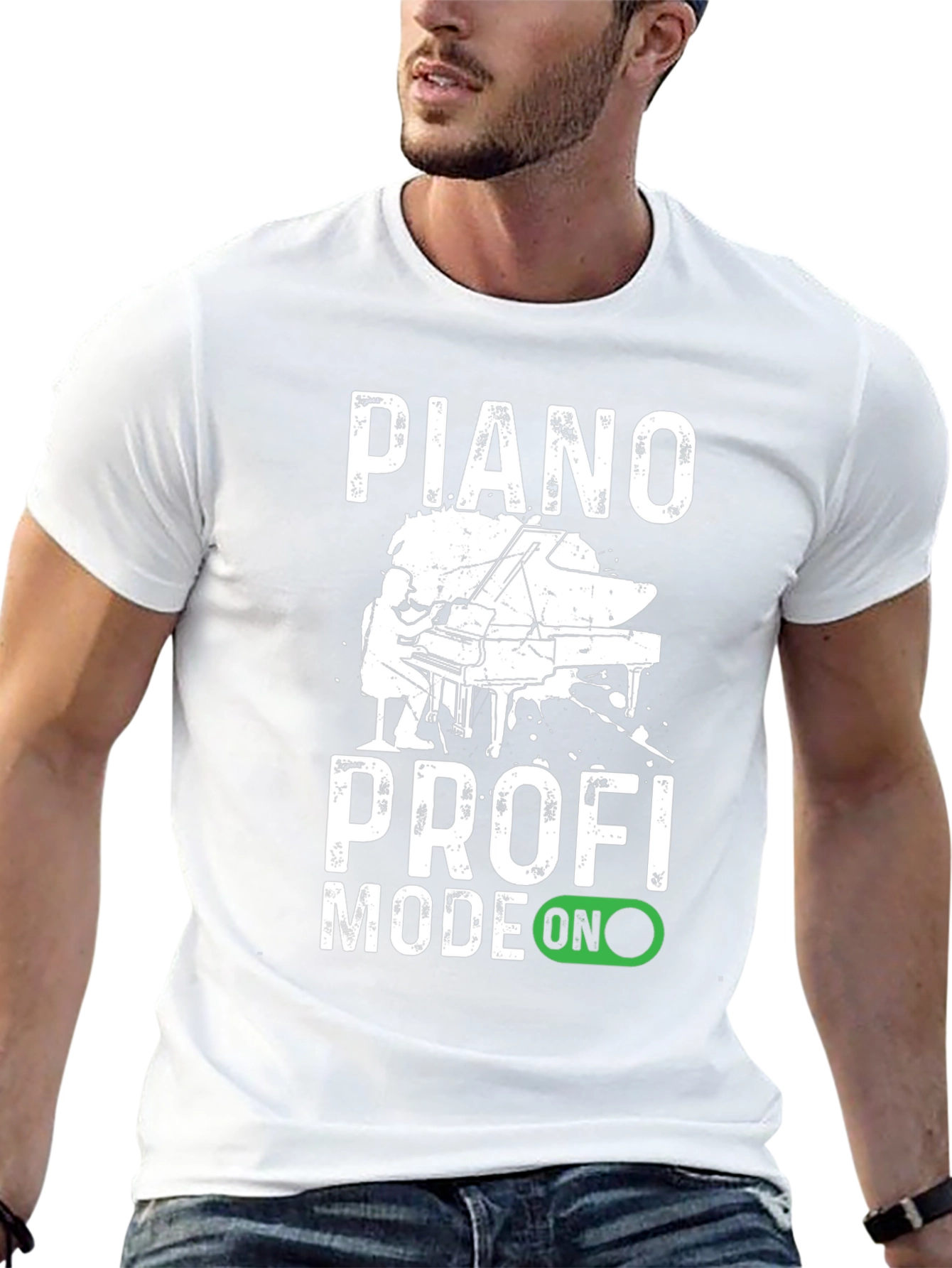 Piano Profi Mode On Black T-Shirt