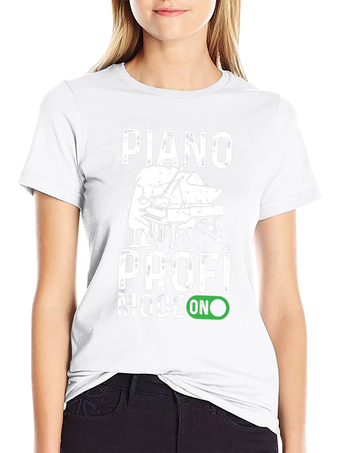 Piano Profi Mode On Black T-Shirt