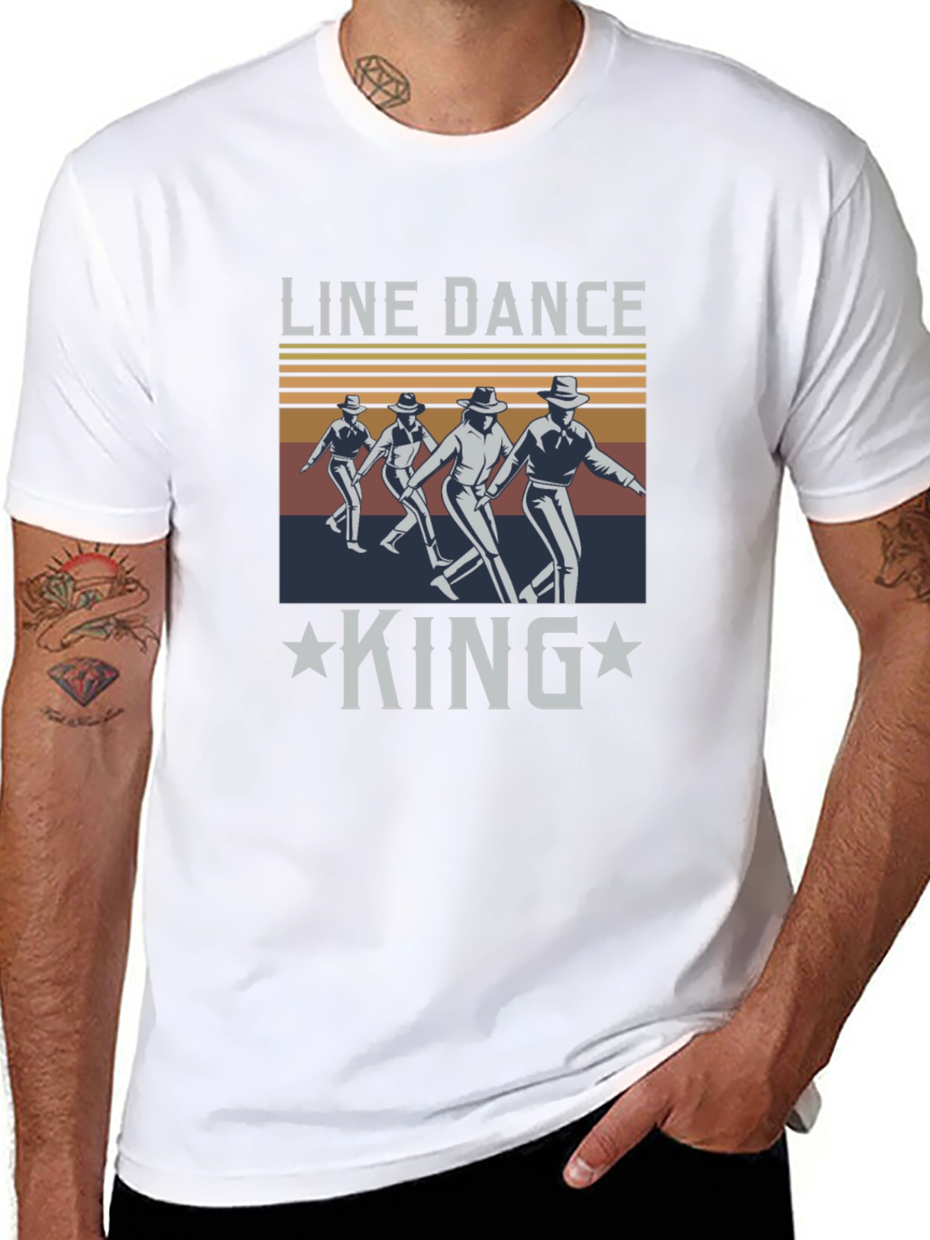 Line Dance King T-Shirt Western Style Tee