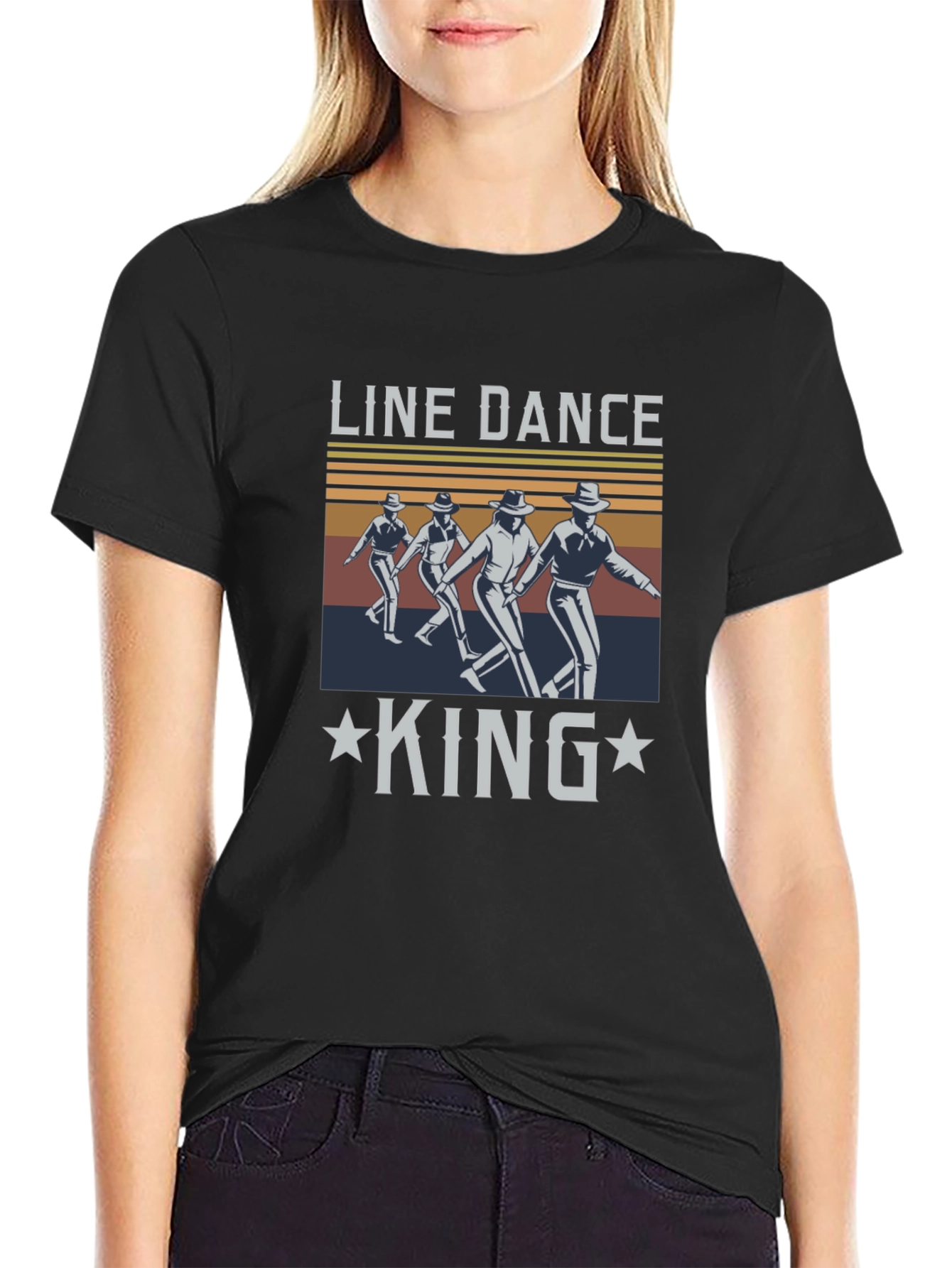 Line Dance King T-Shirt Western Style Tee