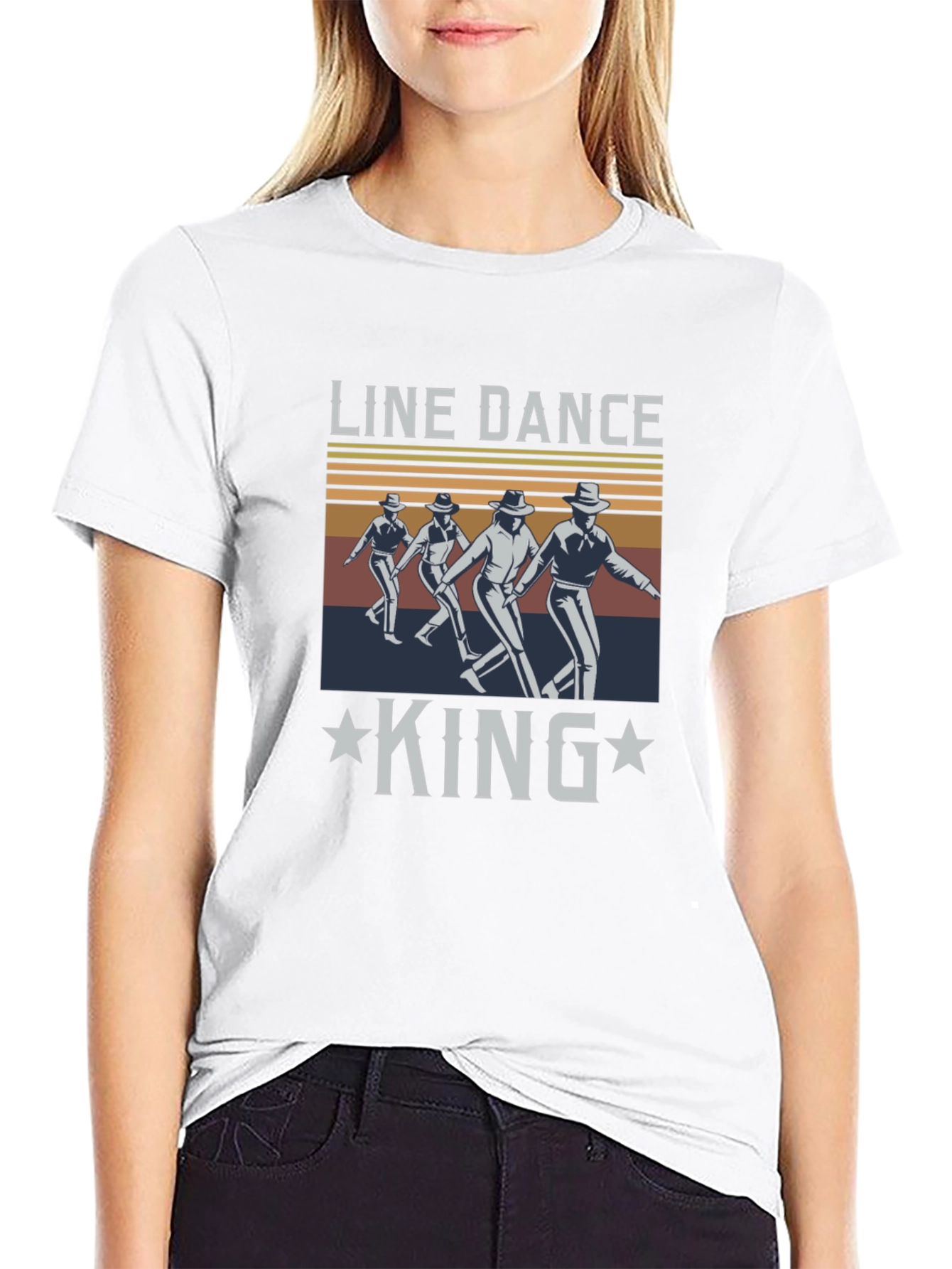 Line Dance King T-Shirt Western Style Tee