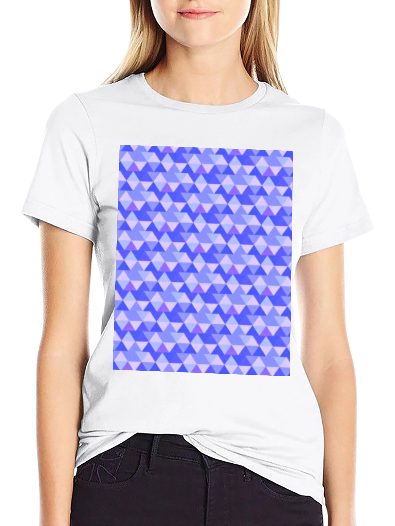 Blue Triangle Pattern T-Shirt