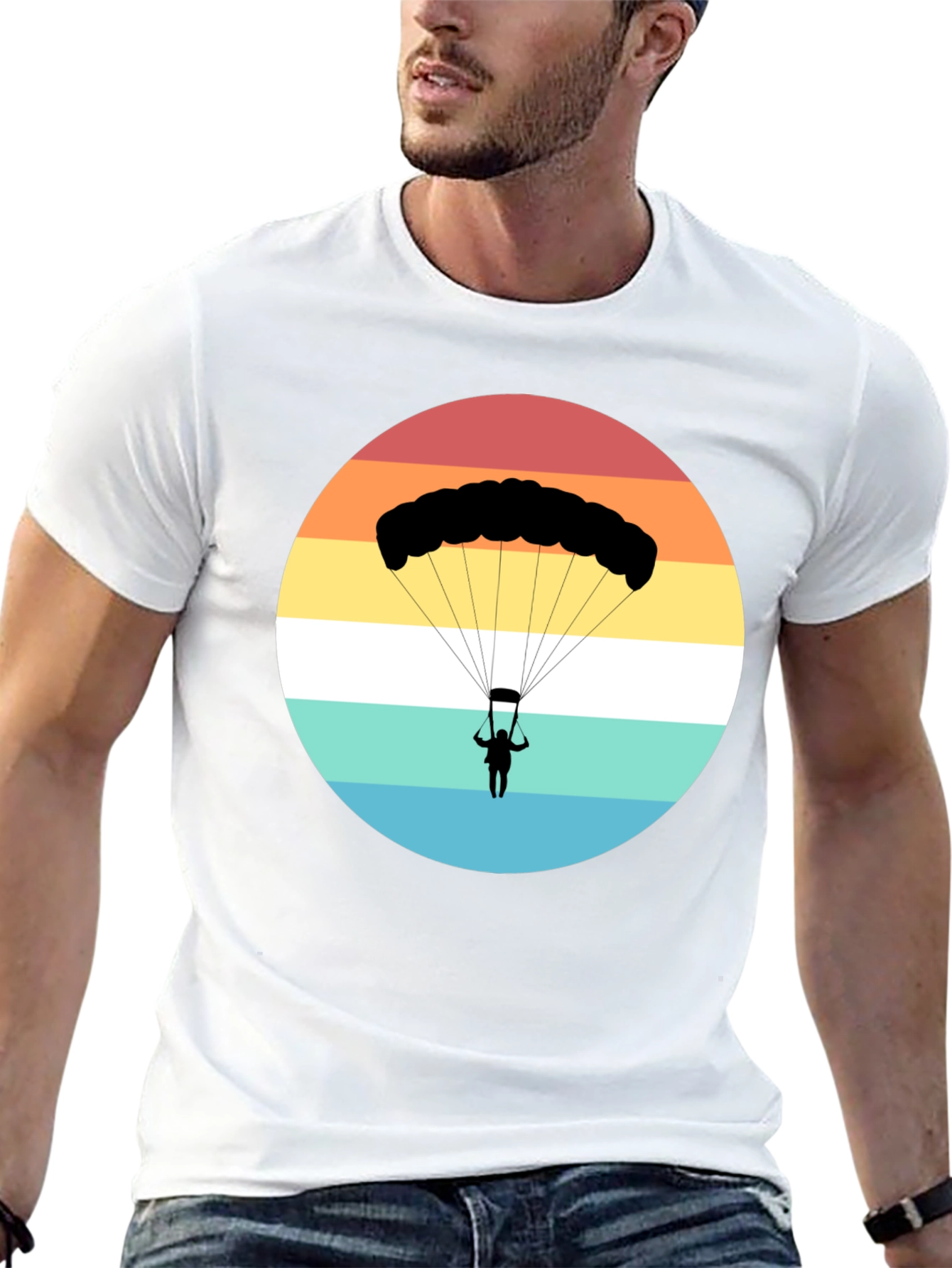 Parachute Sunset Graphic Tee - Skydiving Adventure