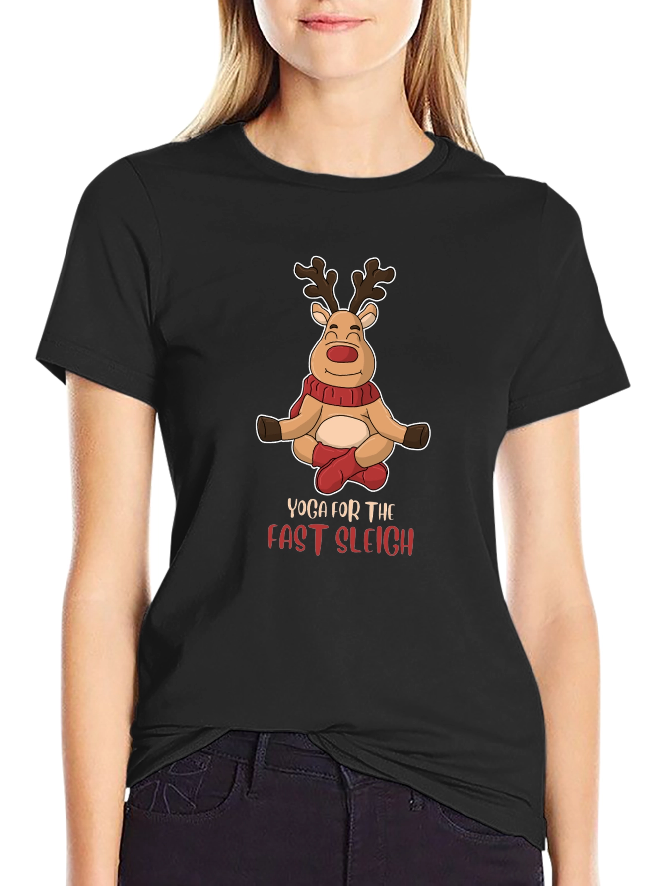 Yoga Reindeer Christmas T-Shirt