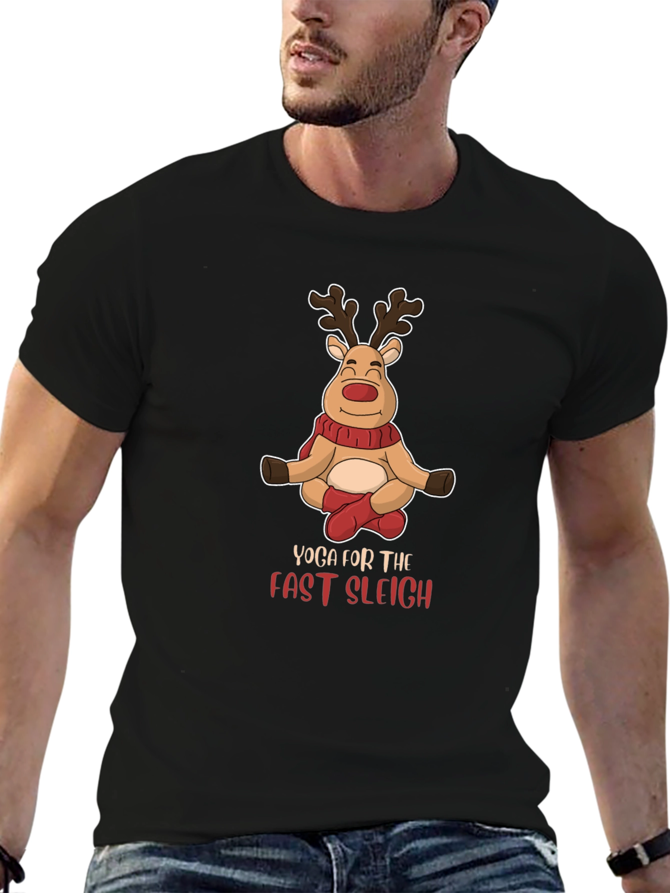 Yoga Reindeer Christmas T-Shirt