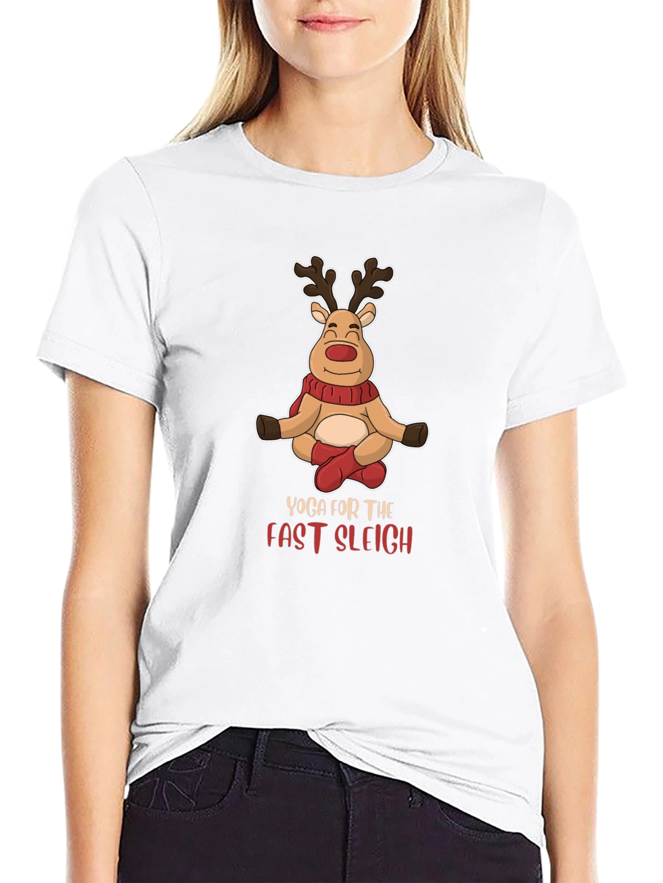 Yoga Reindeer Christmas T-Shirt