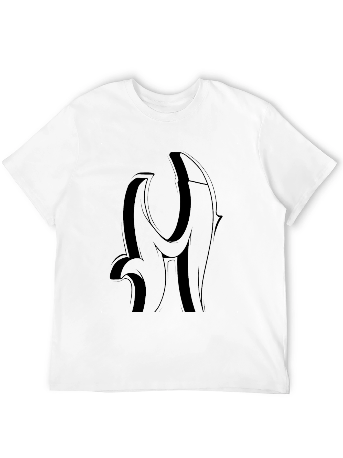 Bold Black Graphic Tee - Modern Letter Design
