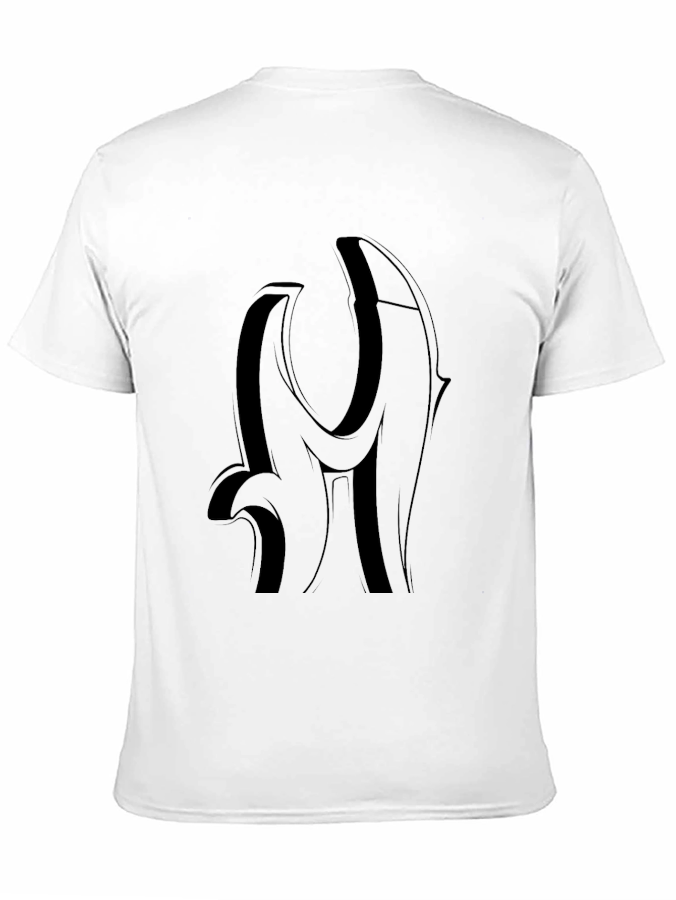 Bold Black Graphic Tee - Modern Letter Design