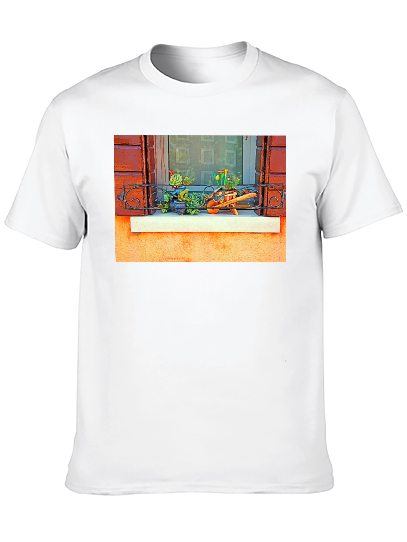Unique Garden Window Print T-Shirt