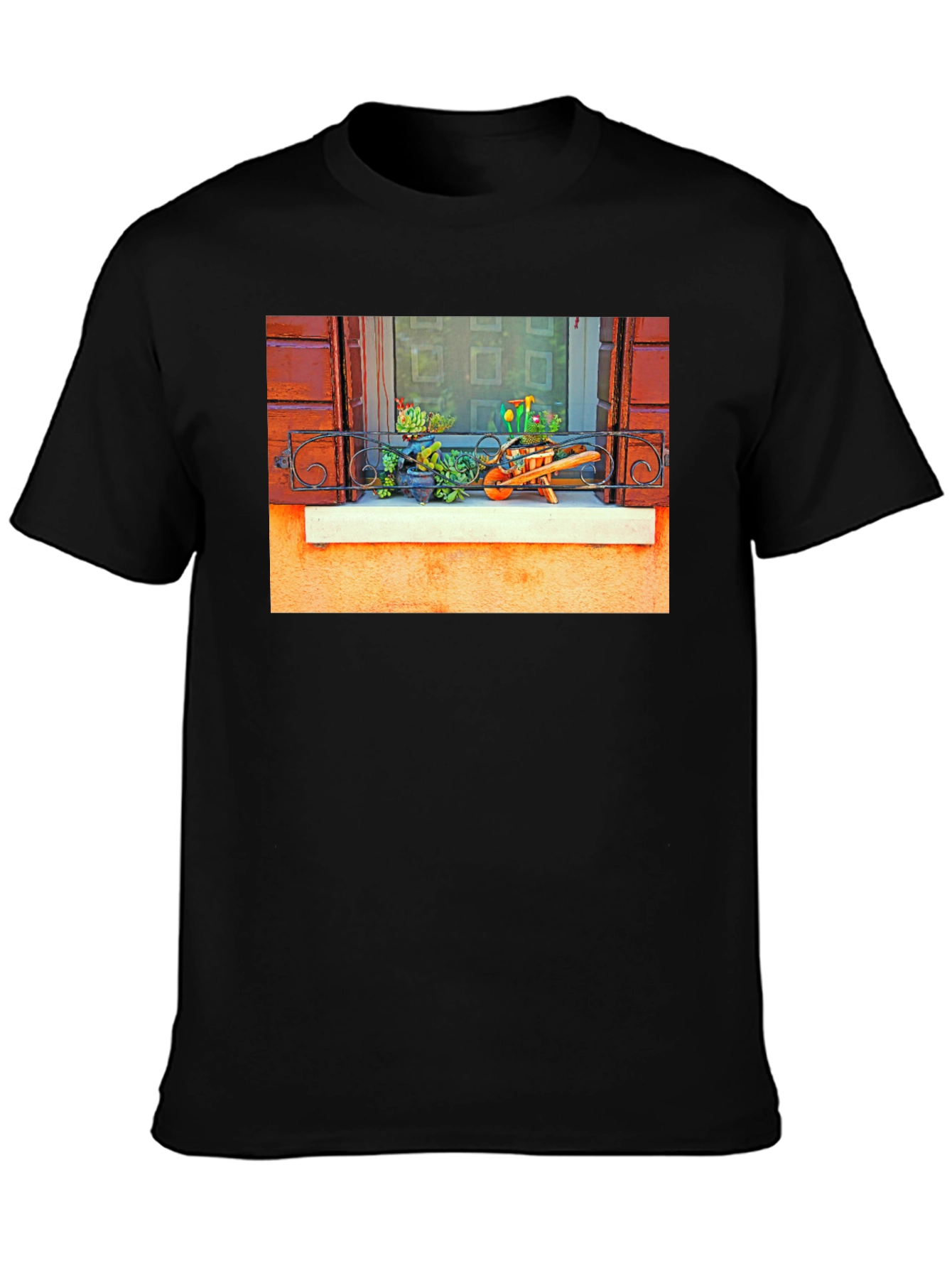 Unique Garden Window Print T-Shirt