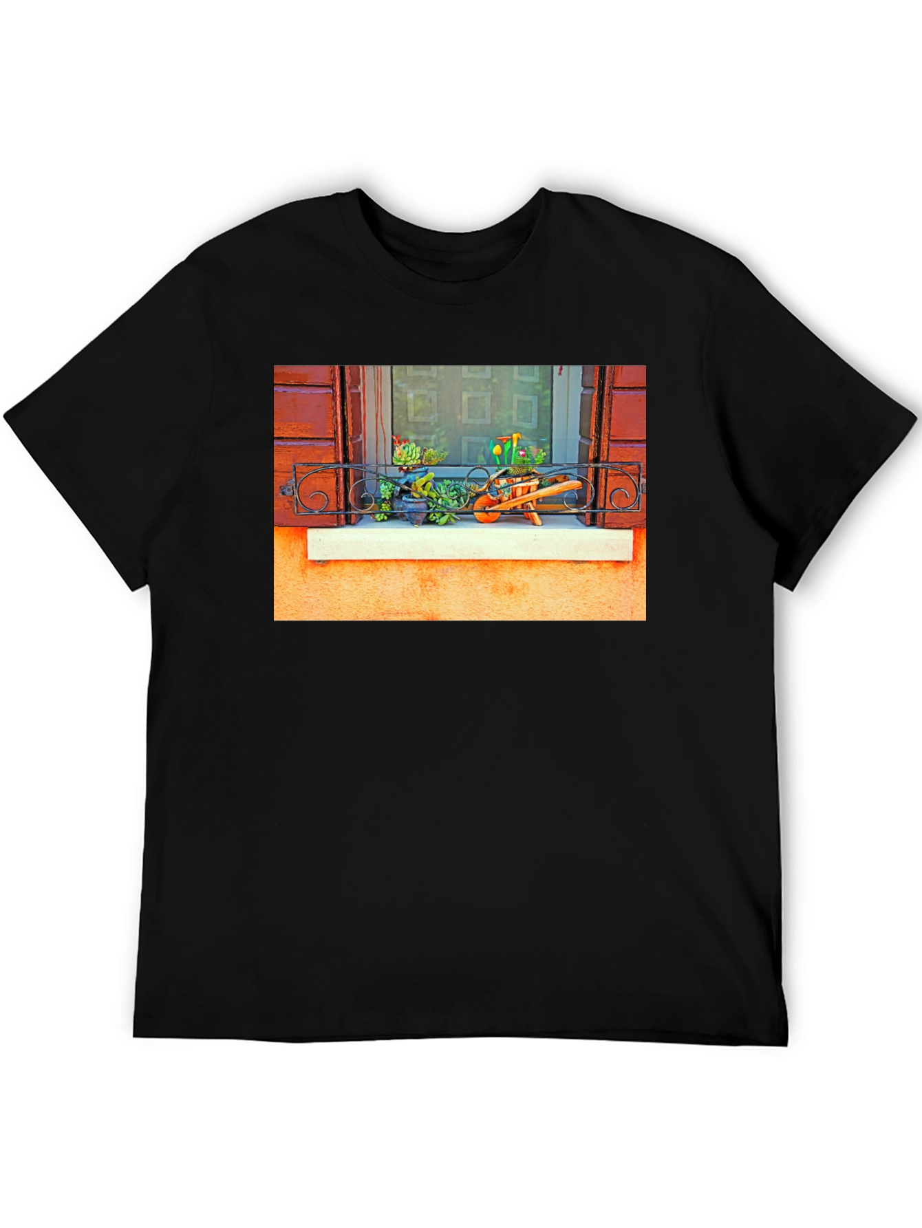 Unique Garden Window Print T-Shirt