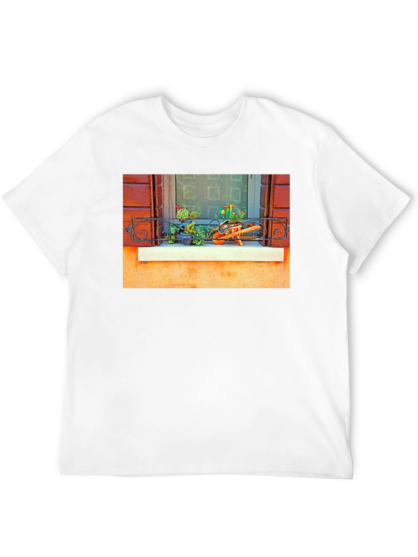 Unique Garden Window Print T-Shirt