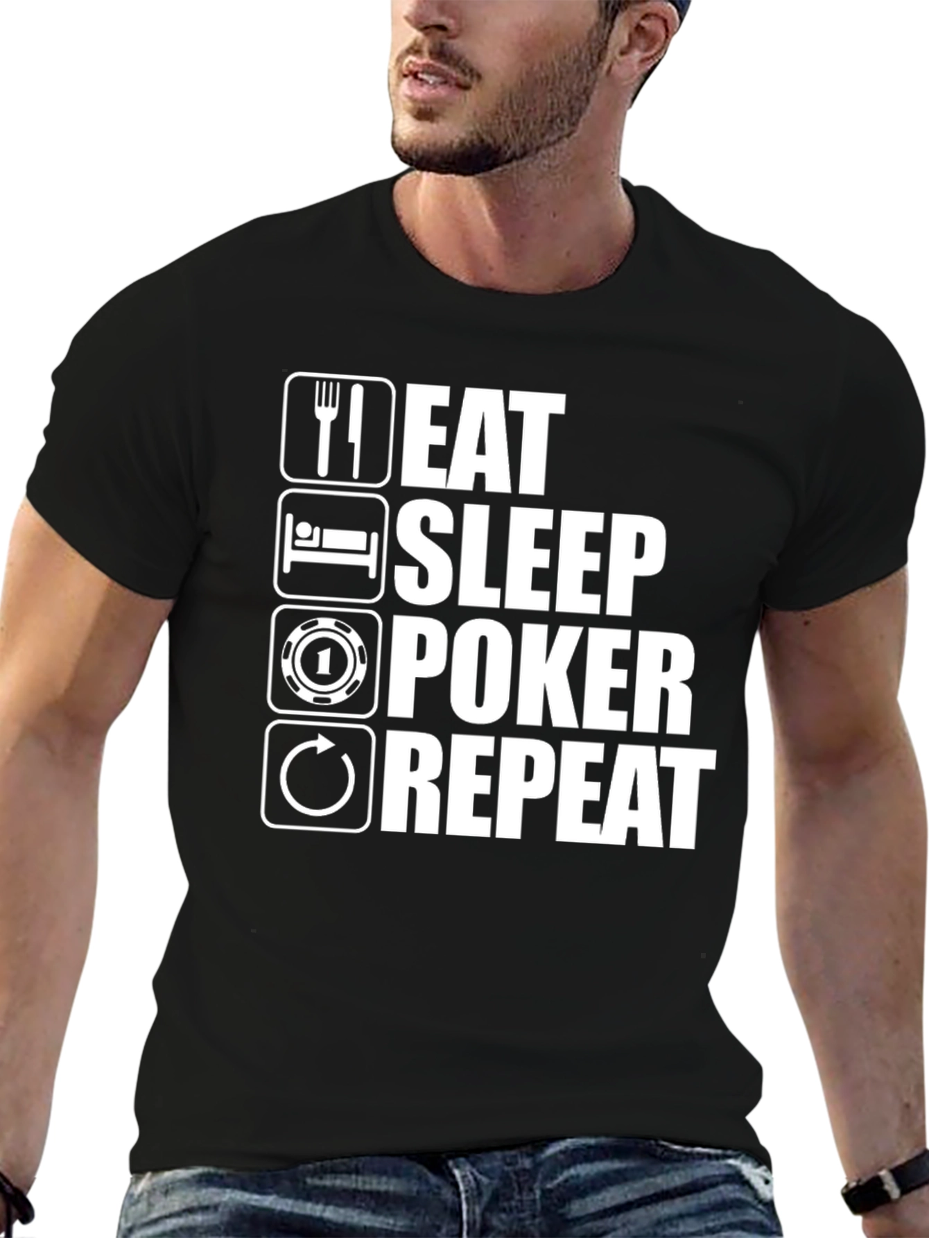 Eat Sleep Poker Repeat Graphic T-Shirt