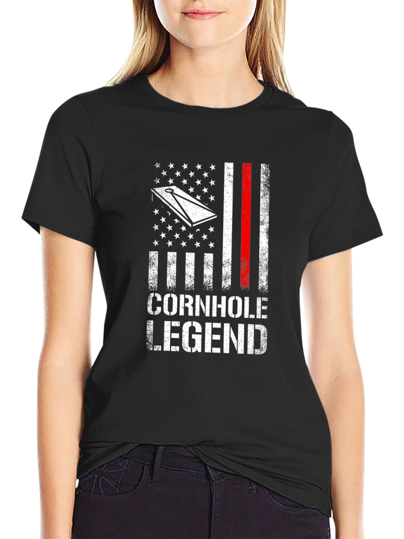 Cornhole Legend American Flag T-Shirt