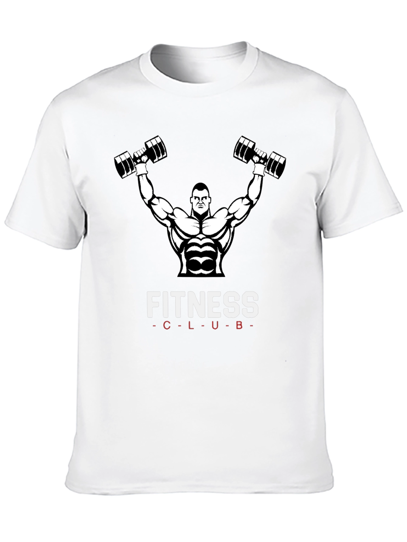 Fitness Club Graphic T-Shirt - Black Cotton Gym Tee