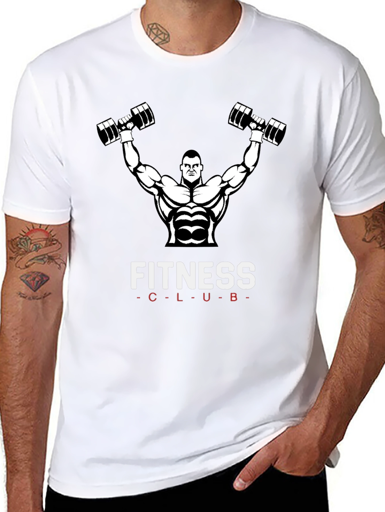 Fitness Club Graphic T-Shirt - Black Cotton Gym Tee