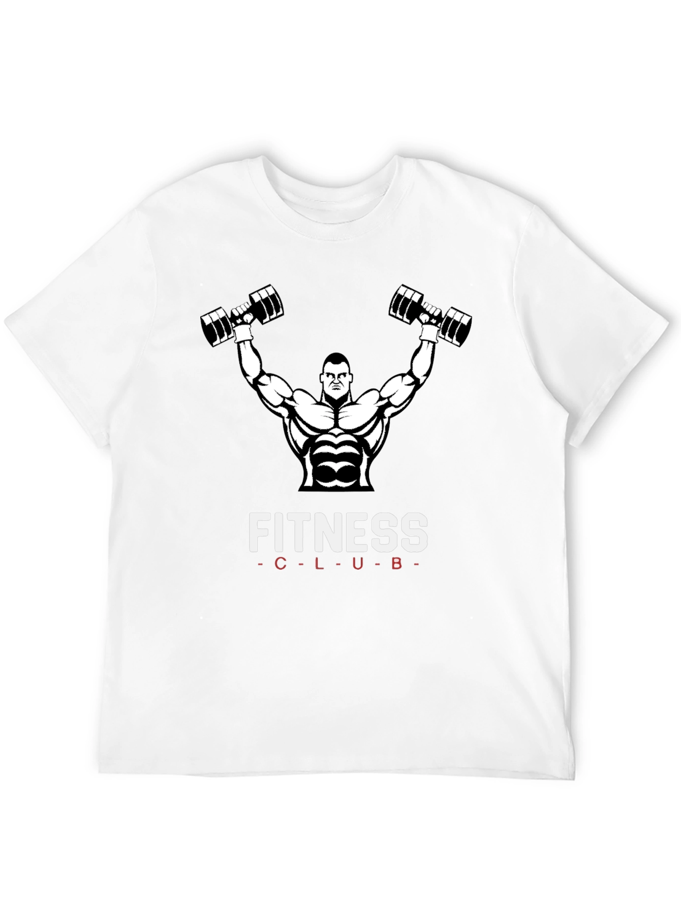 Fitness Club Graphic T-Shirt - Black Cotton Gym Tee