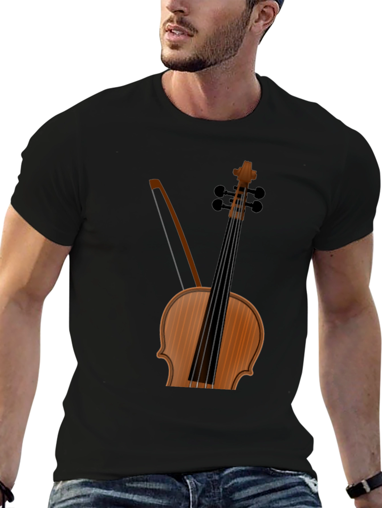 Musical T-Shirt: Violin Bow Design