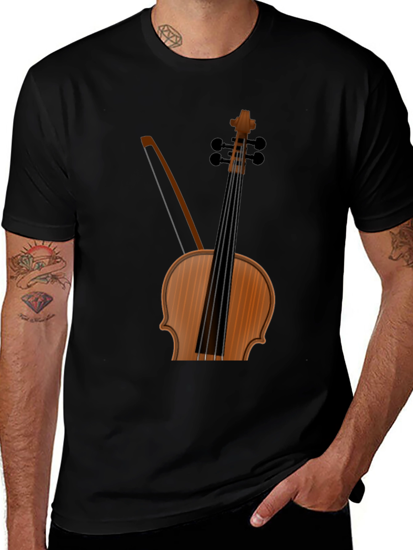 Musical T-Shirt: Violin Bow Design