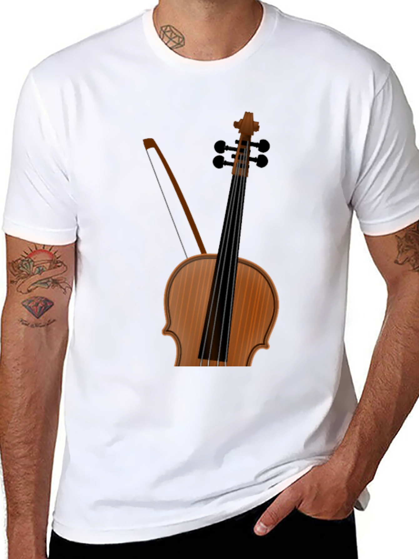 Musical T-Shirt: Violin Bow Design