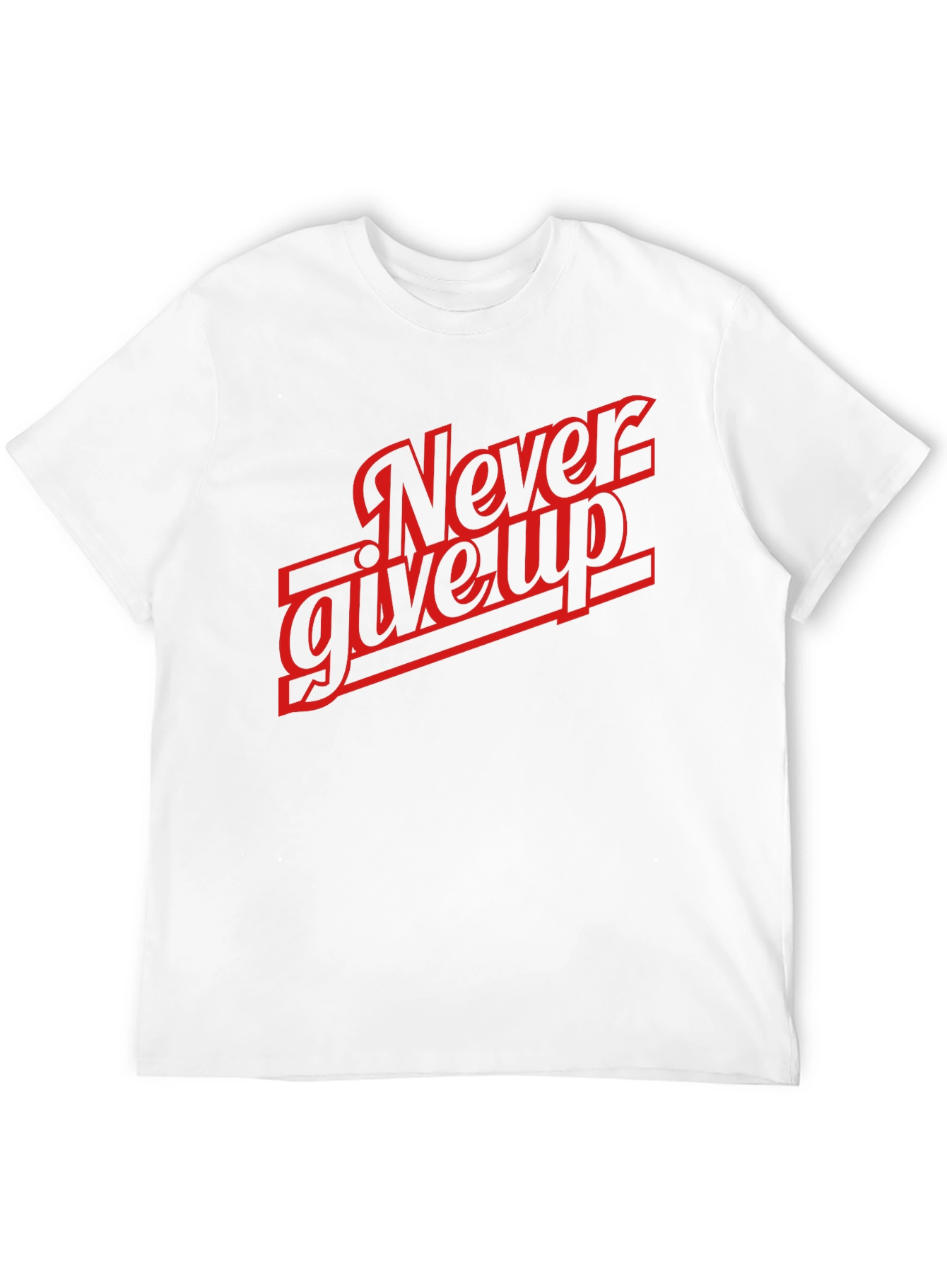 Never Give Up Graphic Tee - Mens Black T-Shirt