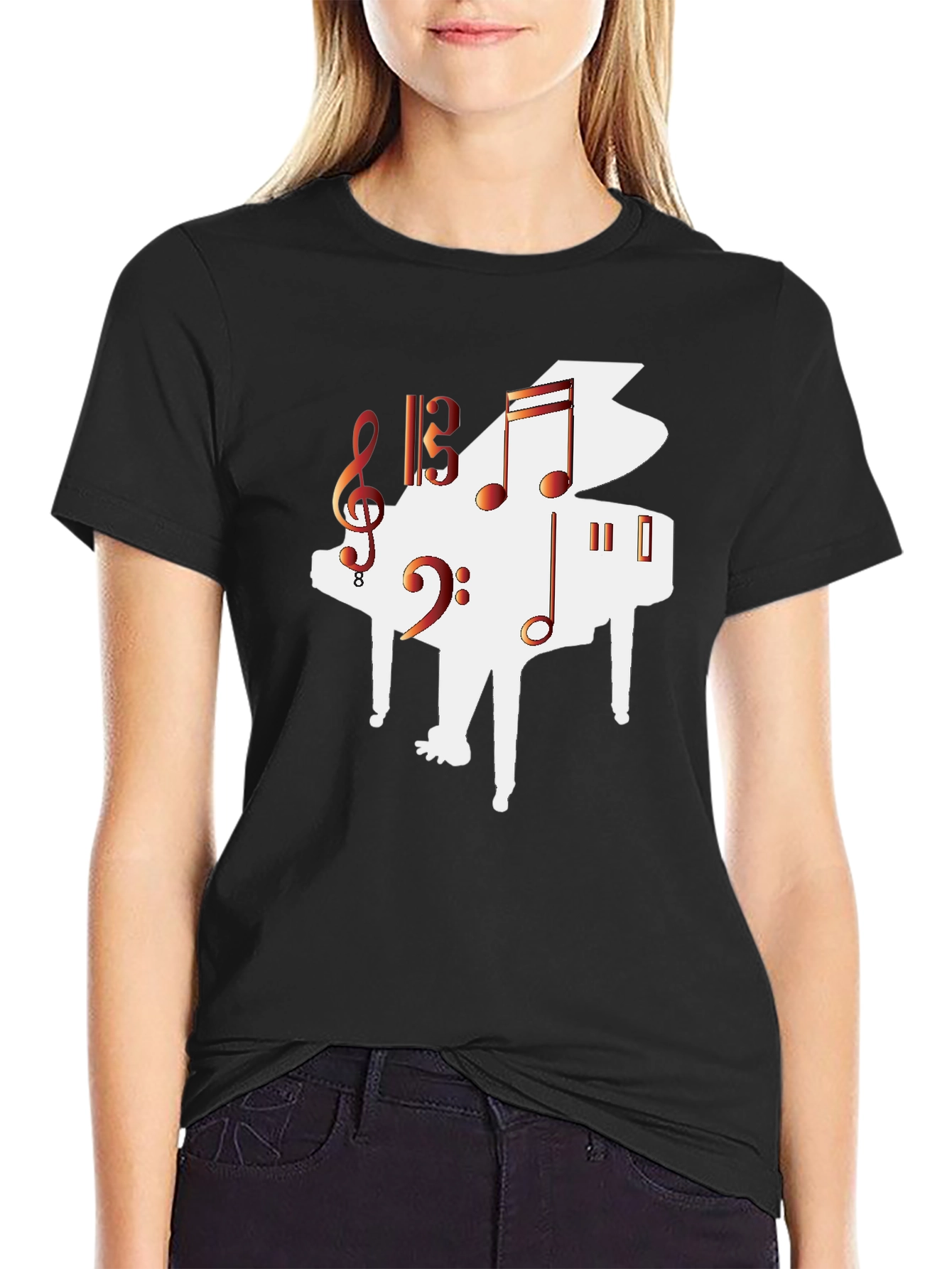 Musical Piano Graphic T-Shirt