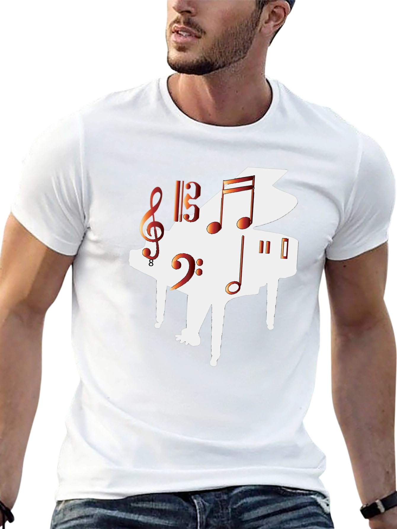 Musical Piano Graphic T-Shirt