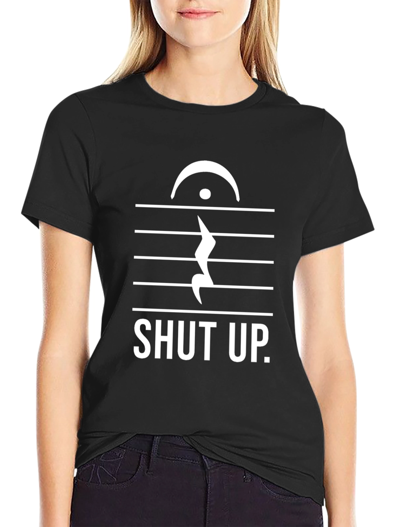 Shut Up Music Note T-Shirt - Funny Musician Tee