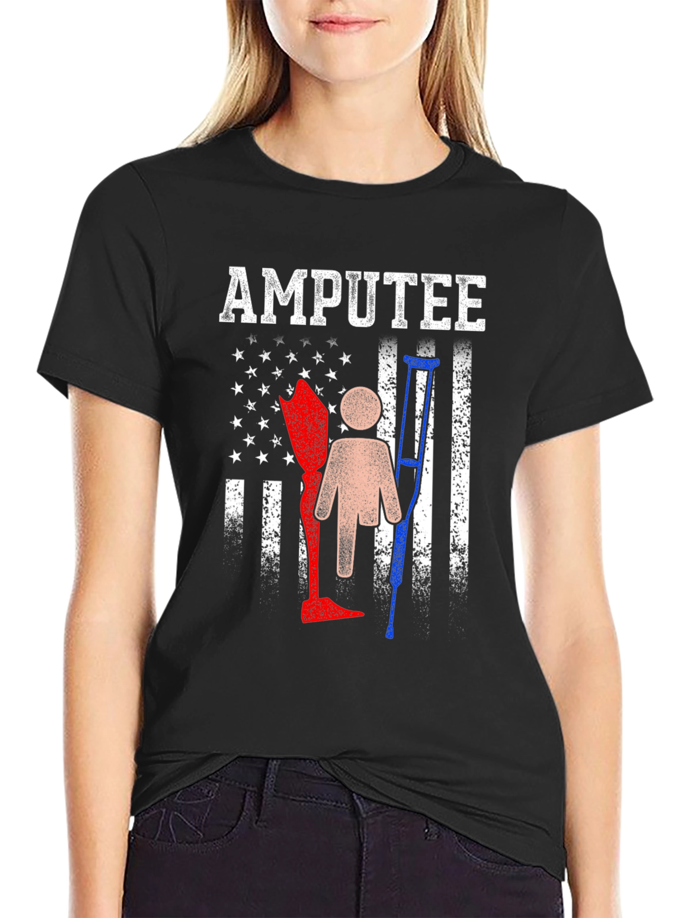 Amputee Pride T-Shirt - American Flag Design