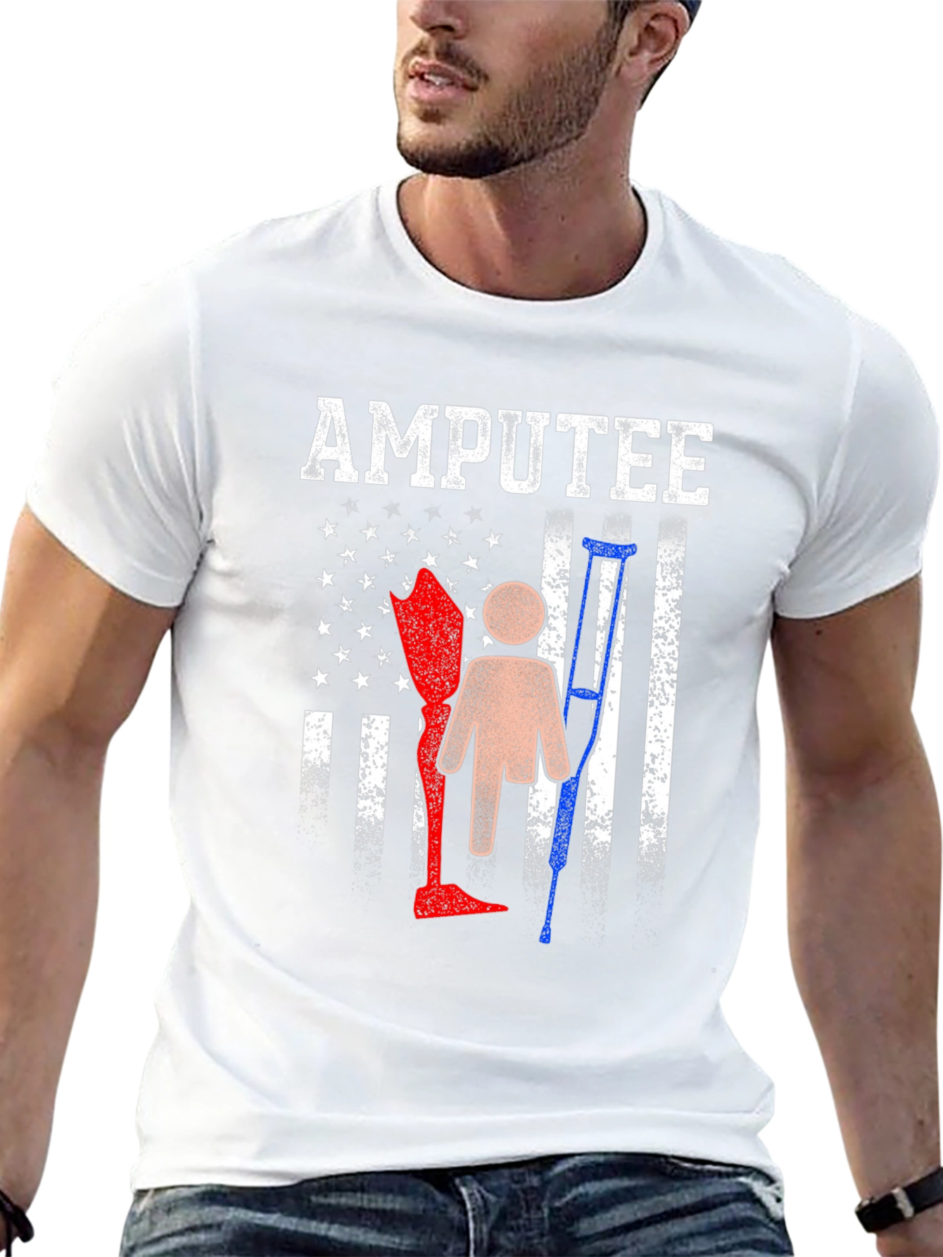 Amputee Pride T-Shirt - American Flag Design