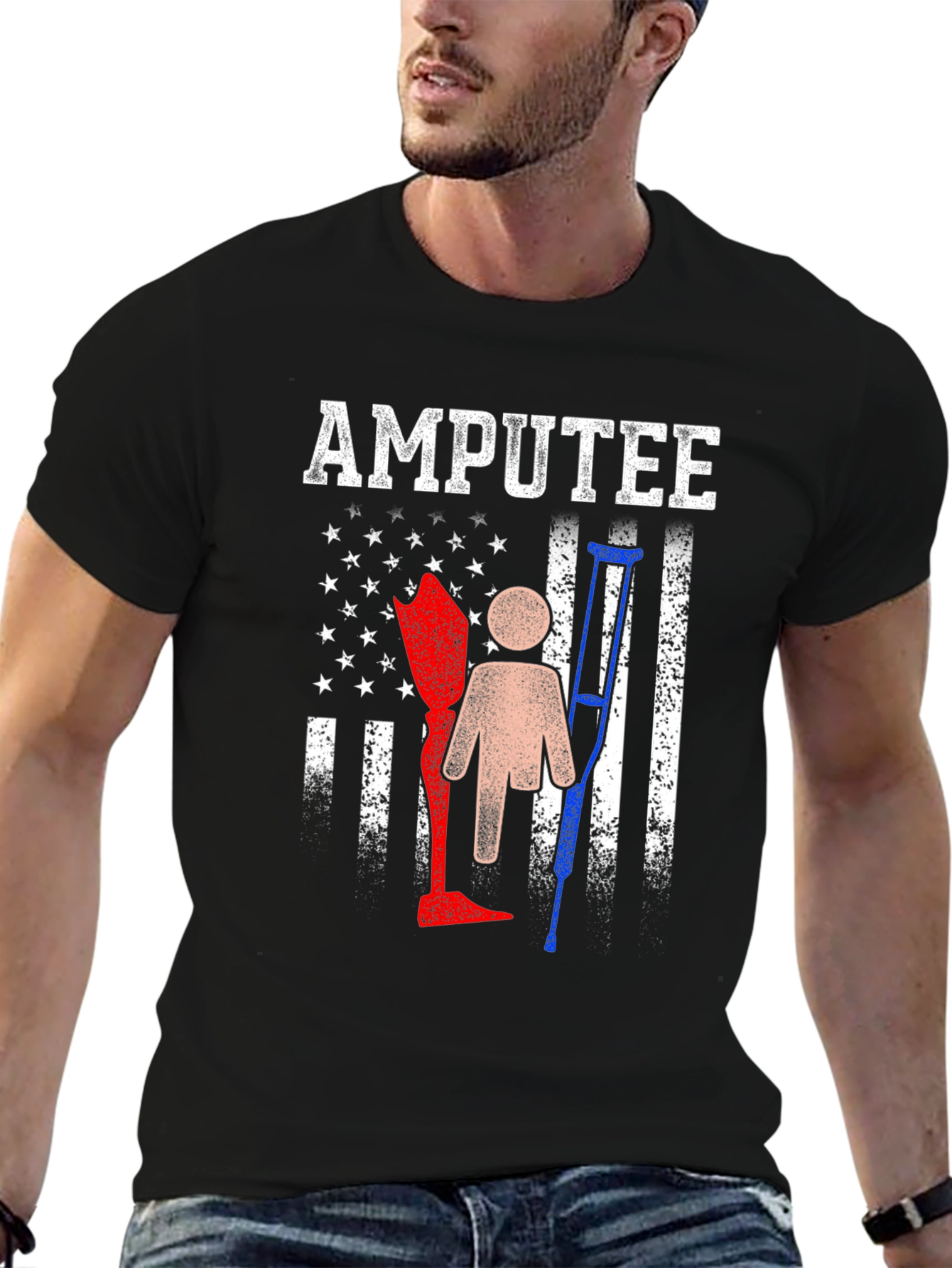 Amputee Pride T-Shirt - American Flag Design