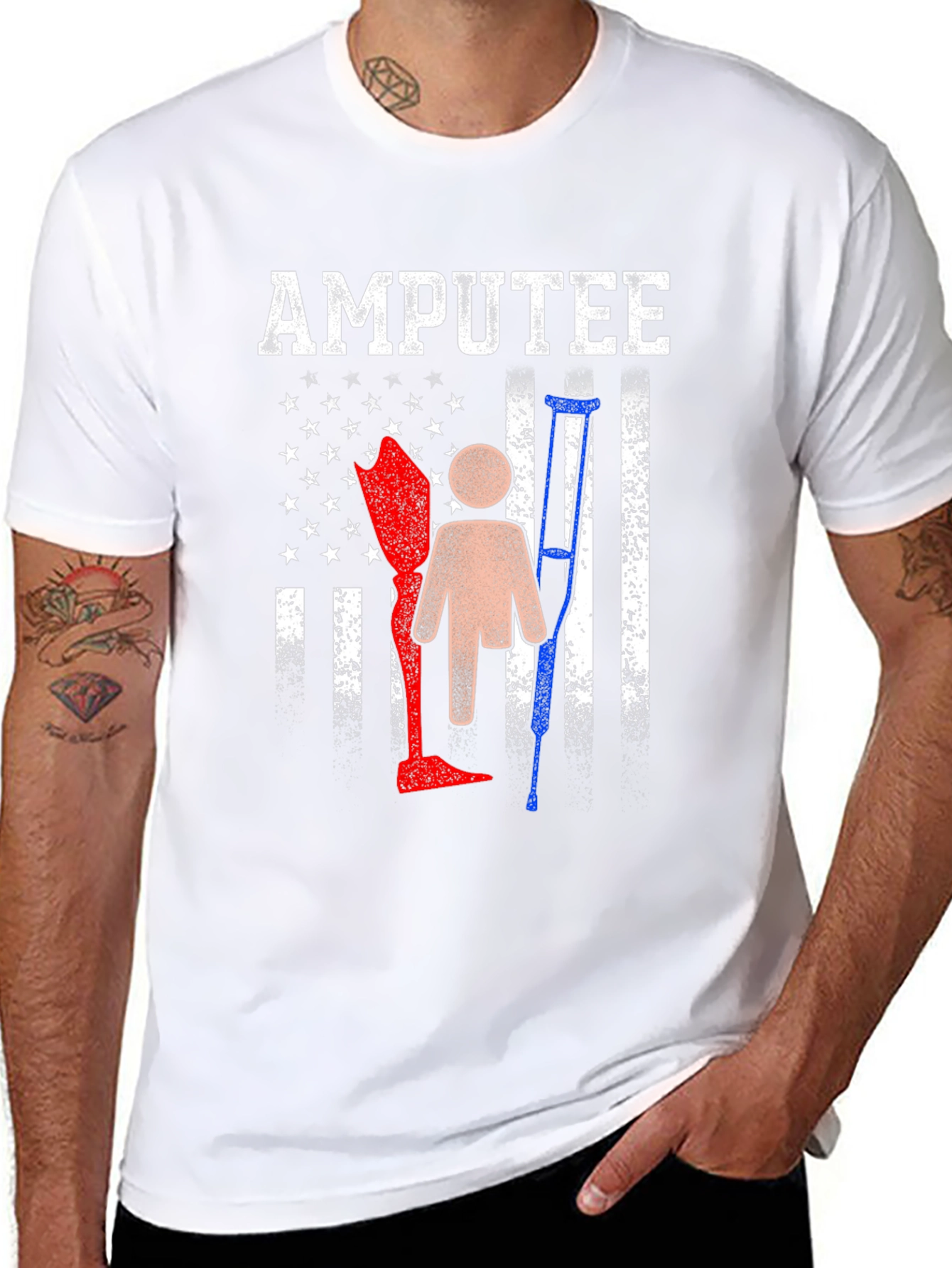 Amputee Pride T-Shirt - American Flag Design
