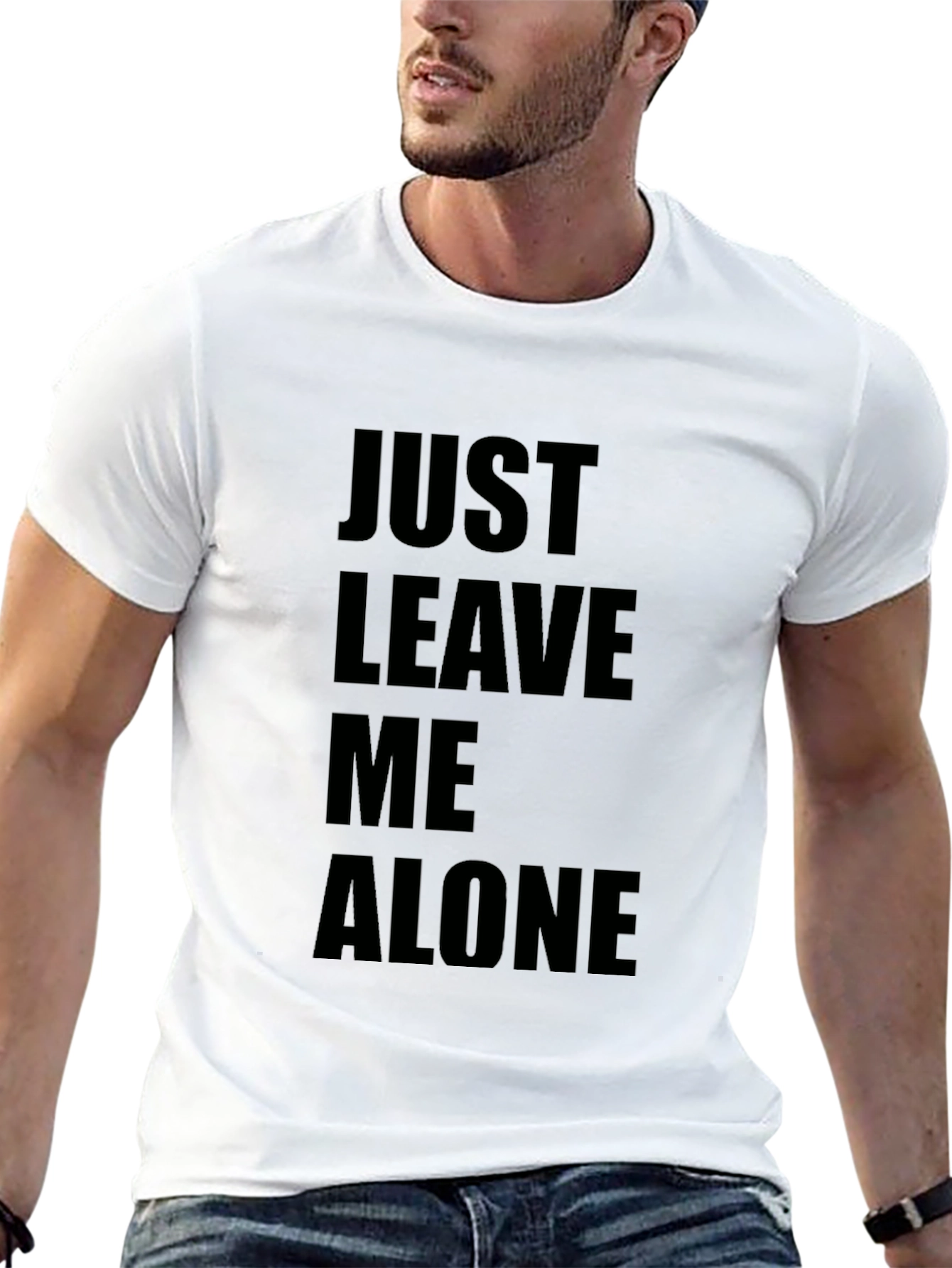 Just Leave Me Alone T-Shirt - Black Graphic Tee